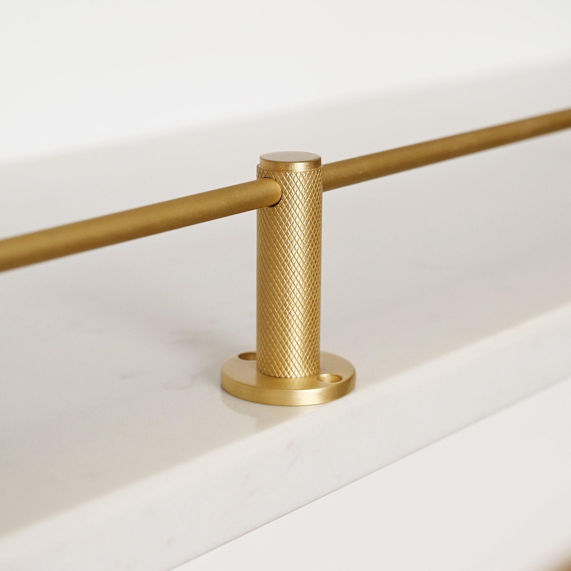 Knurled Gallery Shelf Rail | Brushed Satin Brass Lacquered - Gallery Rails - Yester Home - Yester Home