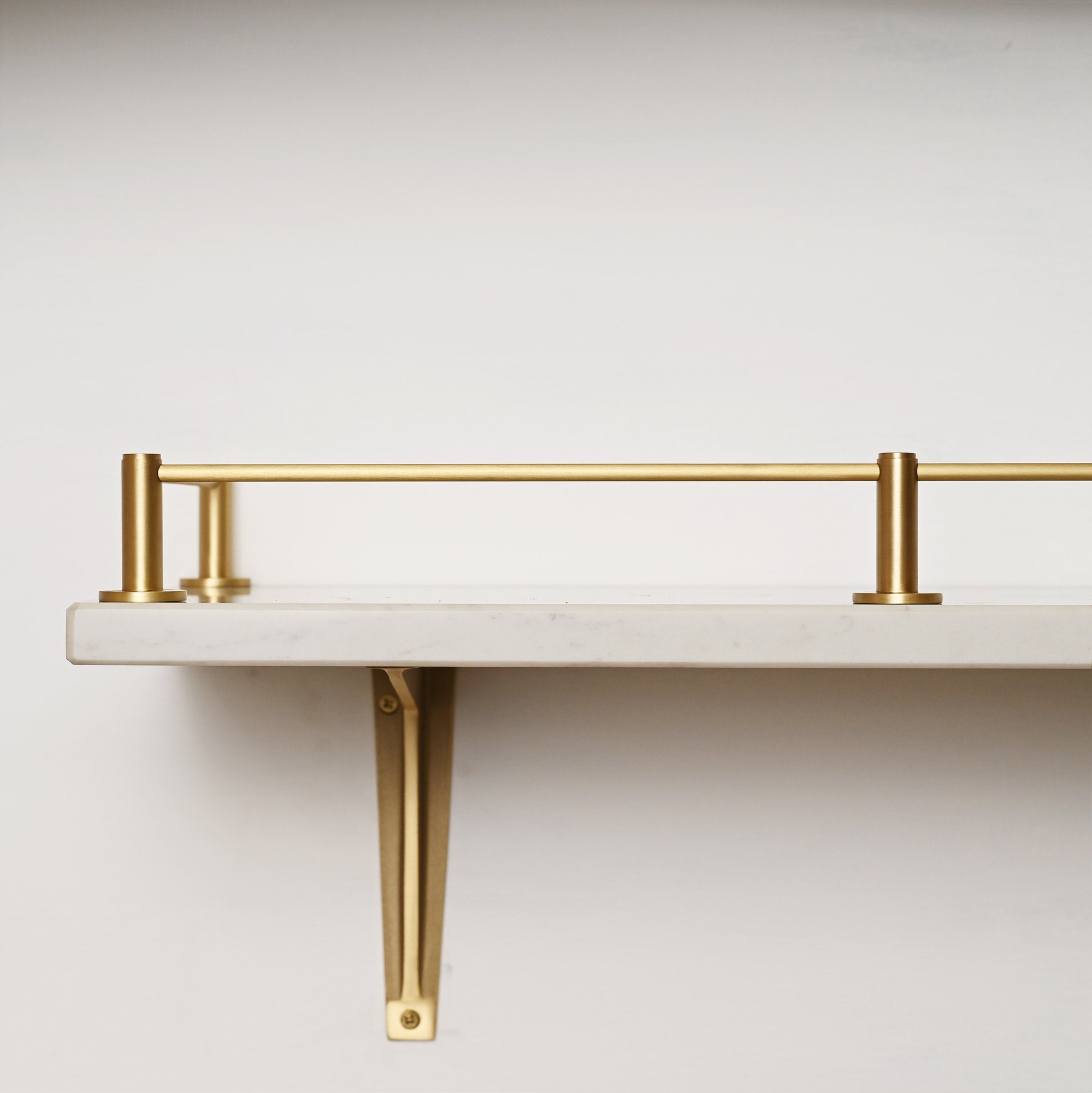 Round Bar Gallery Shelf Rail | Brushed Satin Brass Lacquered - Gallery Rails - Yester Home - Yester Home