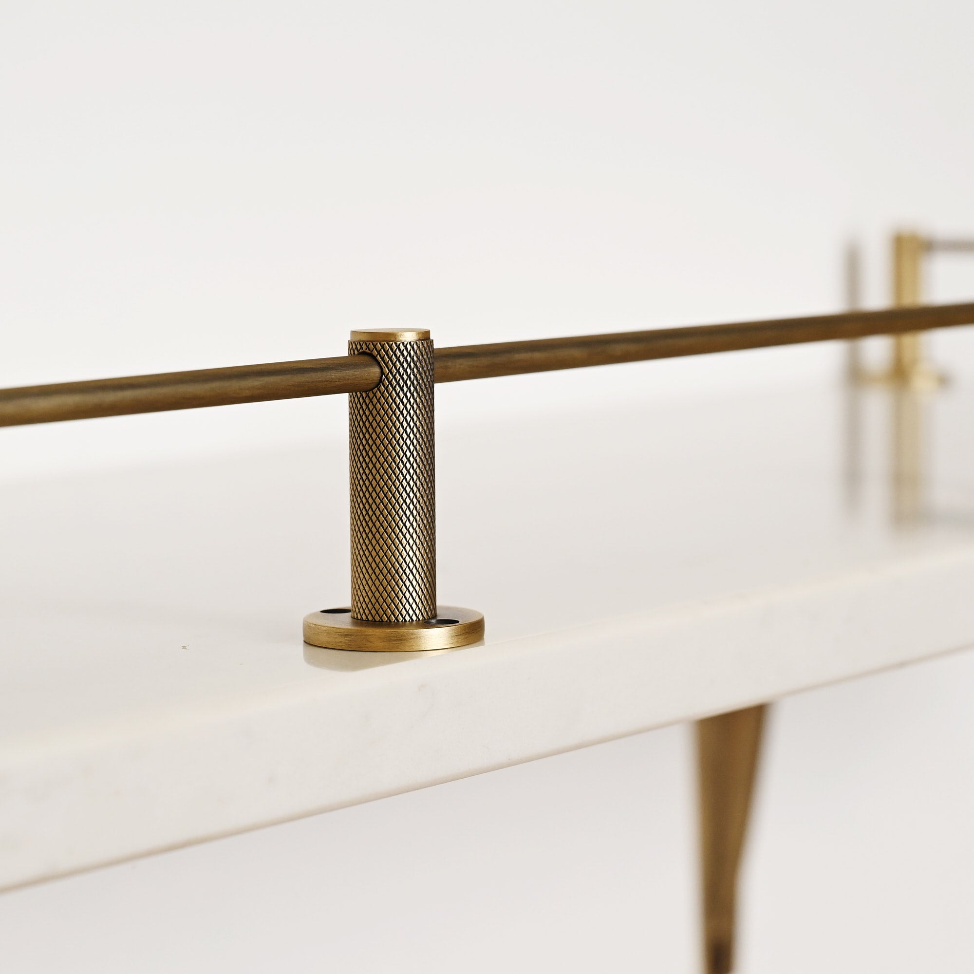 Knurled Gallery Shelf Rail | Aged Brushed Brass - Gallery Rails - Yester Home - Yester Home