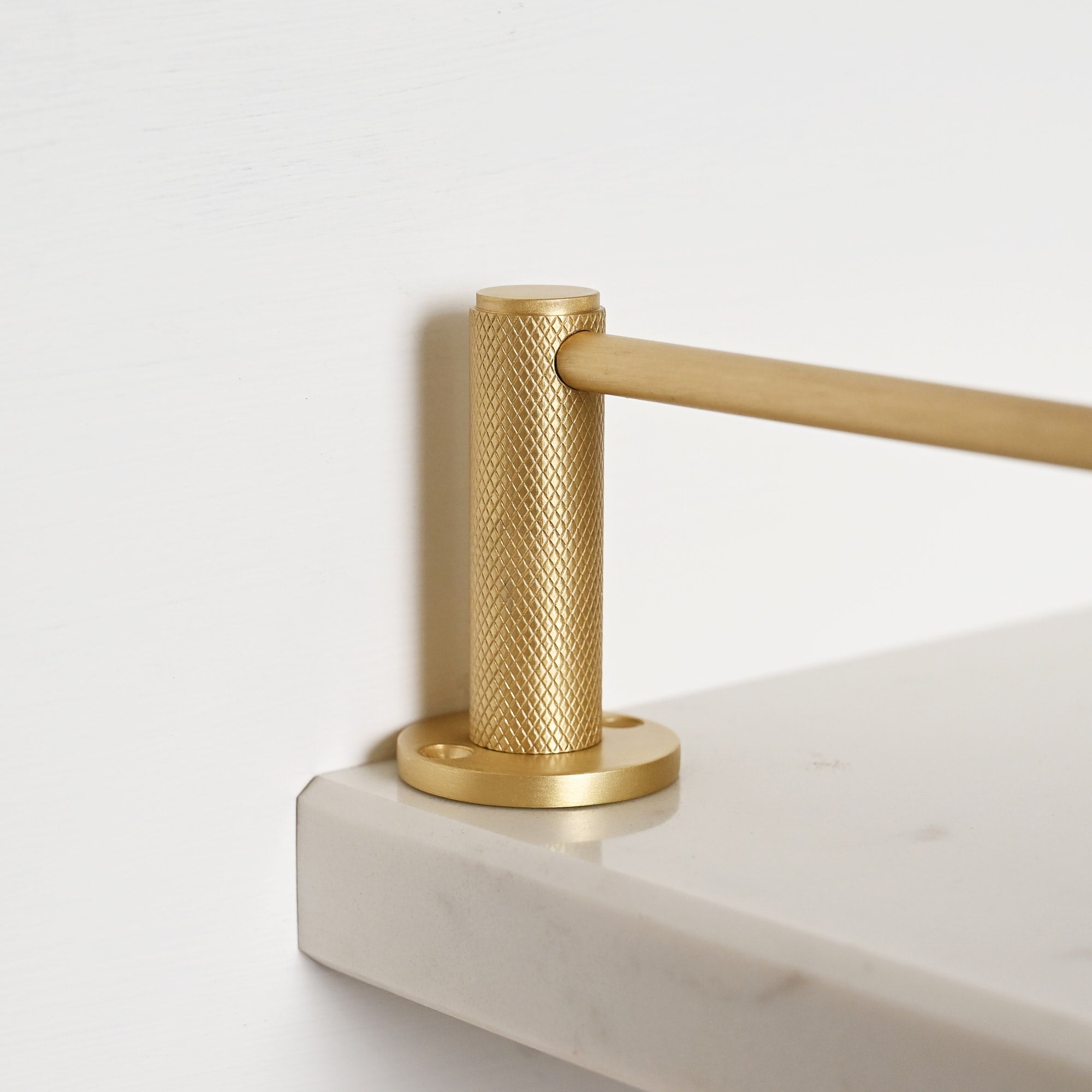 Knurled Gallery Shelf Rail | Brushed Satin Brass Lacquered - Gallery Rails - Yester Home - Yester Home