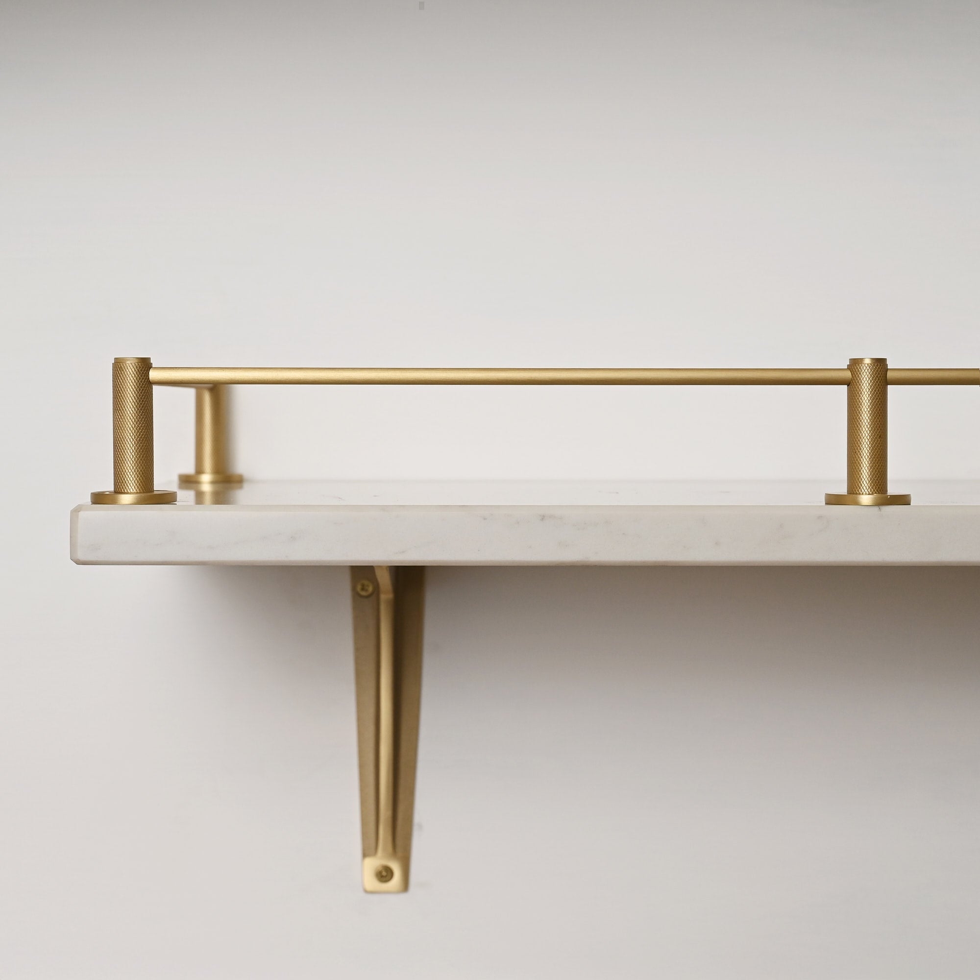 Knurled Gallery Shelf Rail | Brushed Satin Brass Lacquered - Gallery Rails - Yester Home - Yester Home