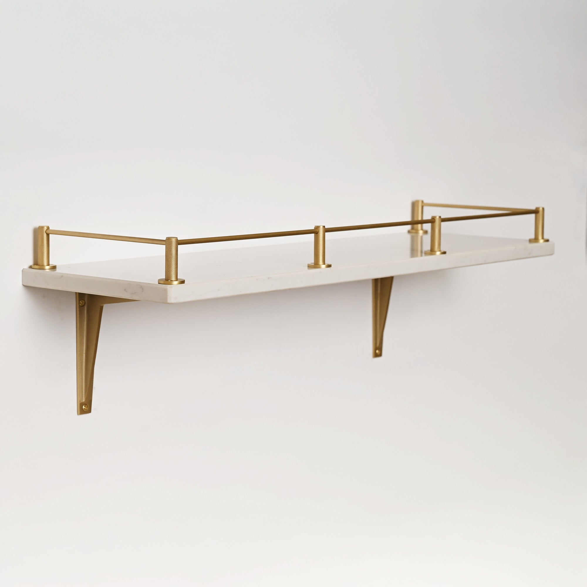 Knurled Gallery Shelf Rail | Brushed Satin Brass Lacquered - Gallery Rails - Yester Home - Yester Home