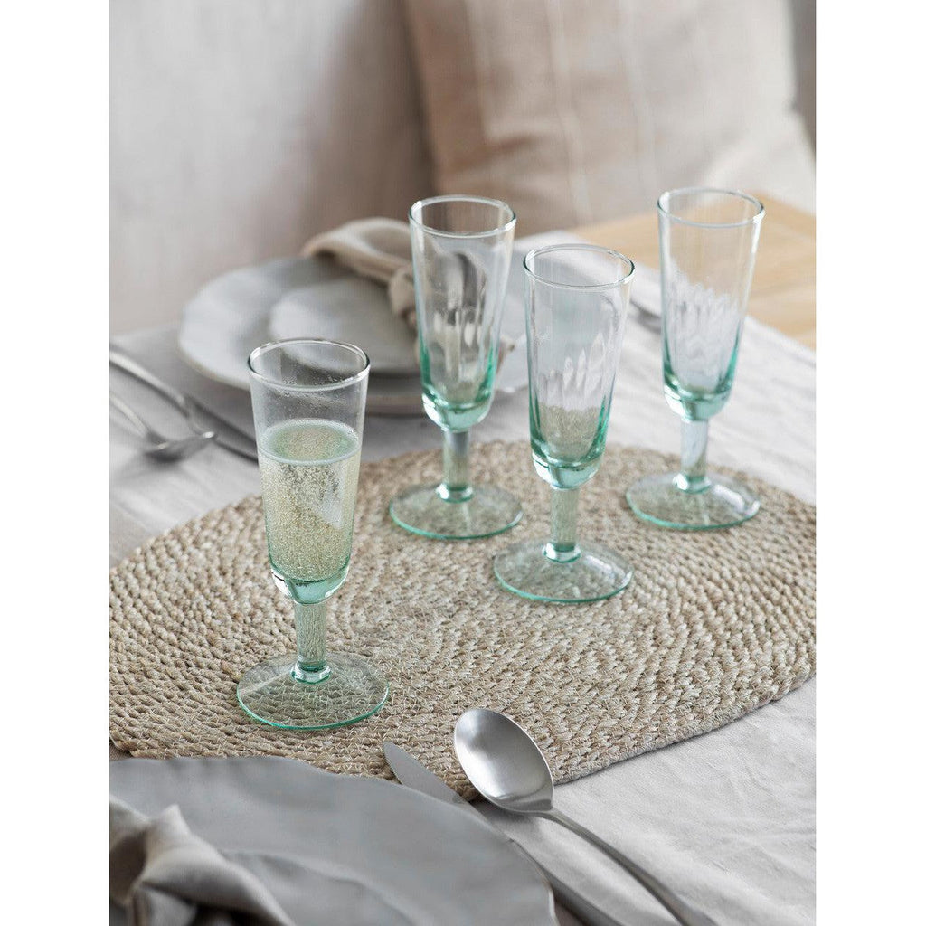 Broadwell Recycled Glass Champagne Flutes | Set of 4 - Glasses & Mugs - Garden Trading - Yester Home
