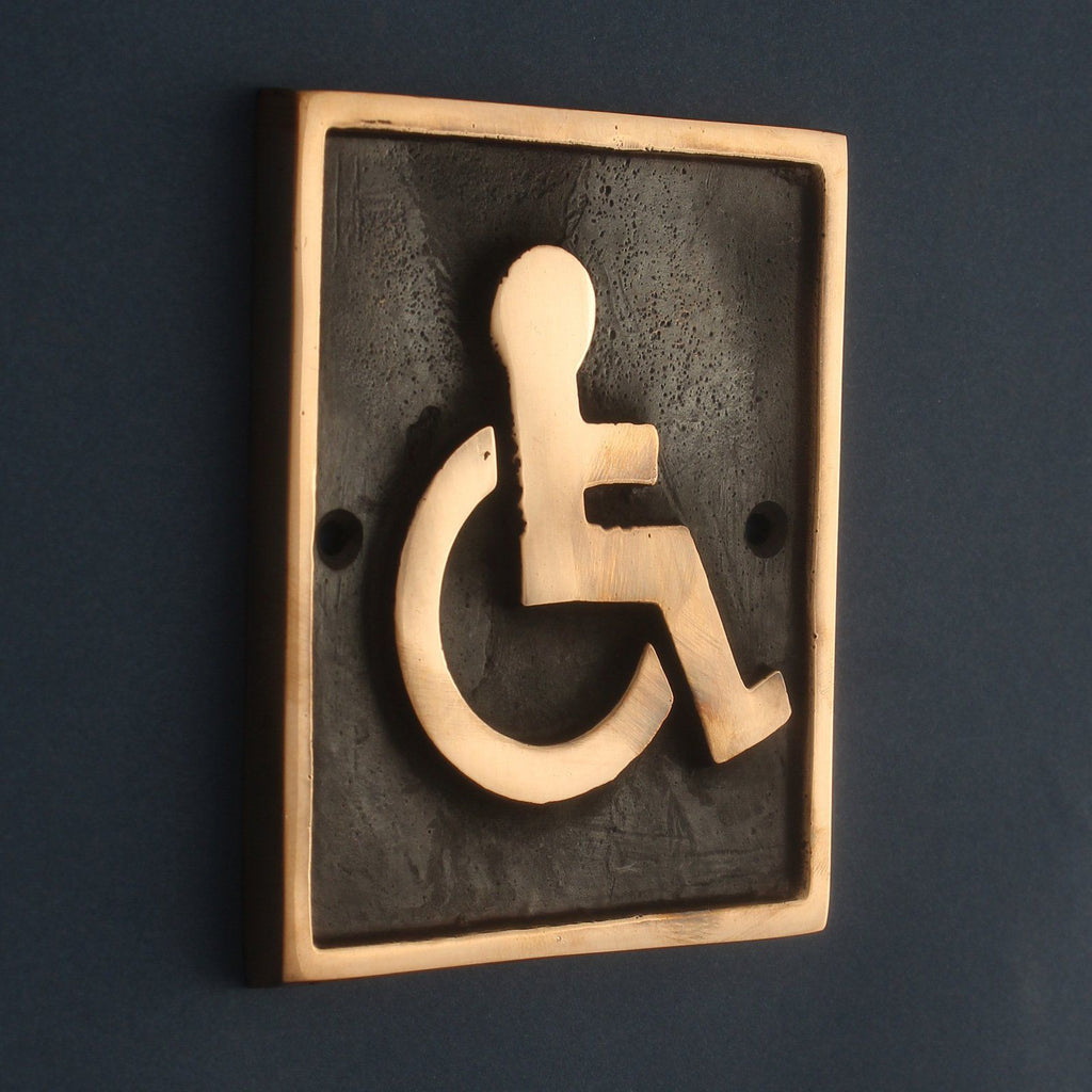 Bronze Disabled Sign Rectangular-Toilet Sign-Yester Home