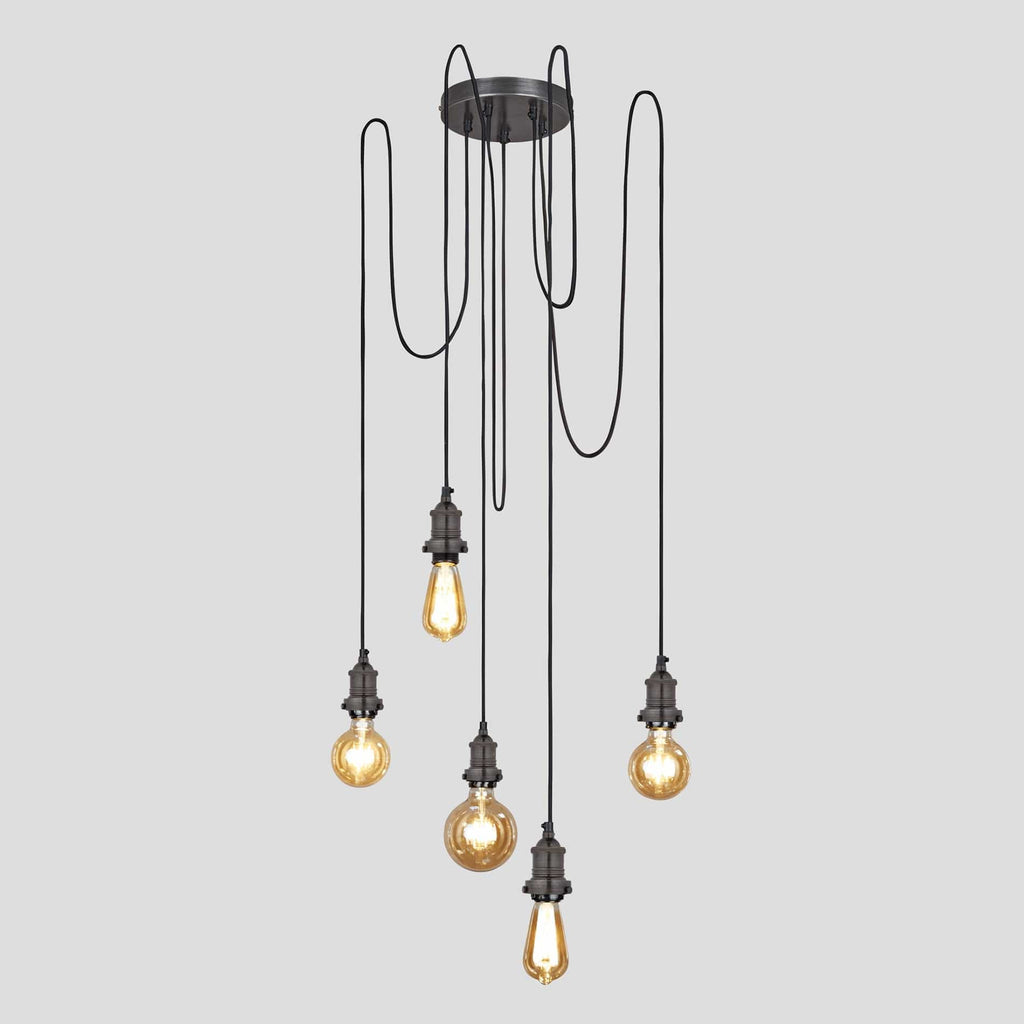 Brooklyn 5 Wire Pendant - Pewter-Ceiling Lights-Yester Home