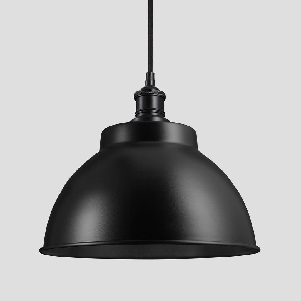 Brooklyn Dome Pendant - 13 Inch - Black-Ceiling Lights-Yester Home