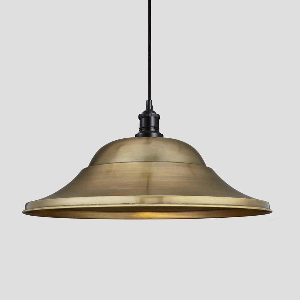 Brooklyn Giant Hat Pendant - 21 Inch - Brass-Ceiling Lights-Yester Home