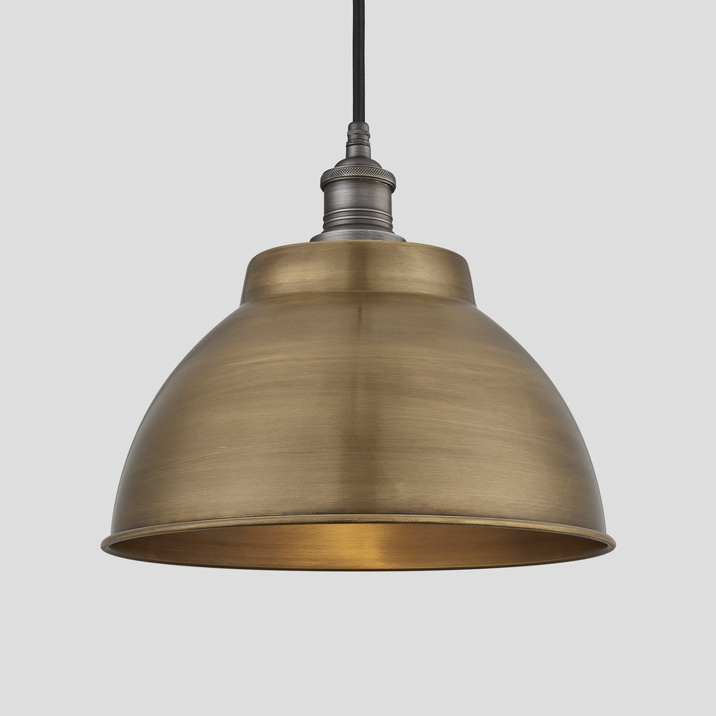 Brooklyn Outdoor & Bathroom Dome Pendant - 13 Inch - Brass-Ceiling Lights-Yester Home