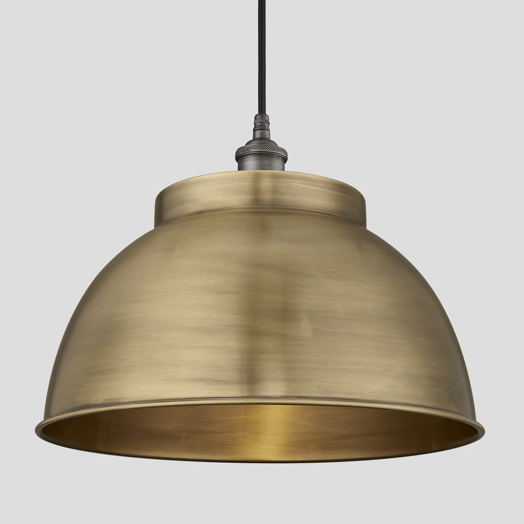 Brooklyn Outdoor & Bathroom Dome Pendant - 17 Inch - Brass-Ceiling Lights-Yester Home