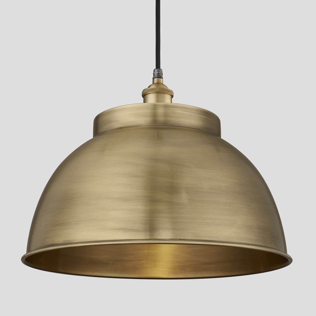 Brooklyn Outdoor & Bathroom Dome Pendant - 17 Inch - Brass-Ceiling Lights-Yester Home
