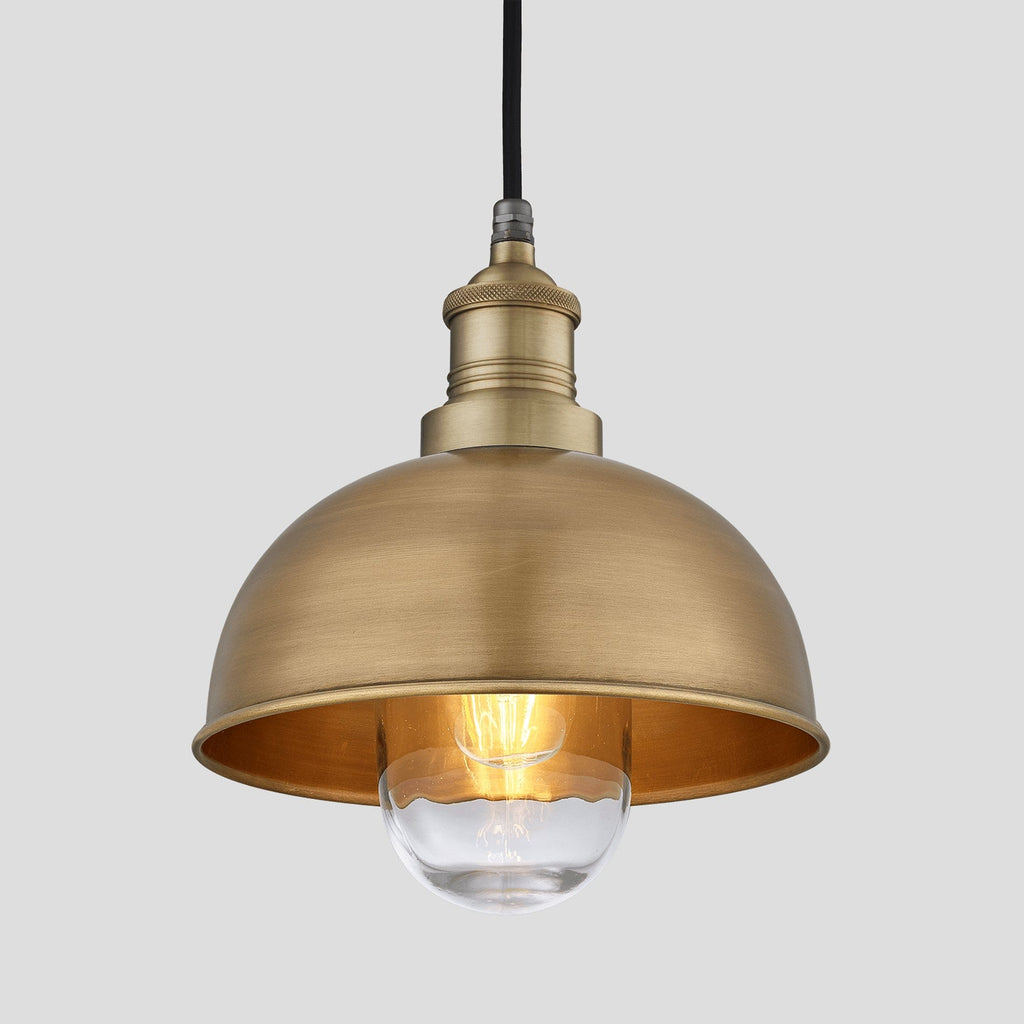 Brooklyn Outdoor & Bathroom Dome Pendant - 8 Inch - Brass-Ceiling Lights-Yester Home