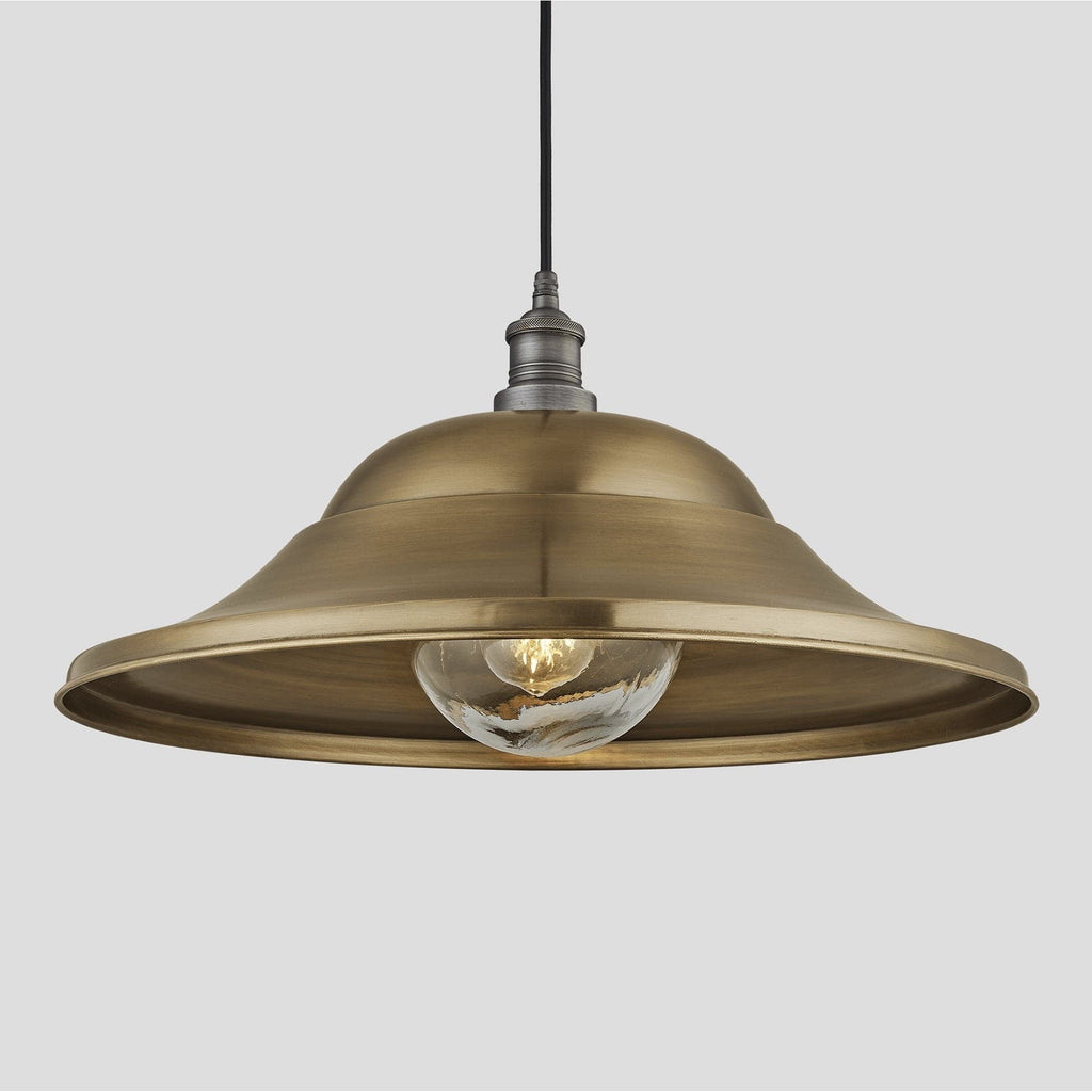 Brooklyn Outdoor & Bathroom Giant Hat Pendant – 21 Inch – Brass-Ceiling Lights-Yester Home