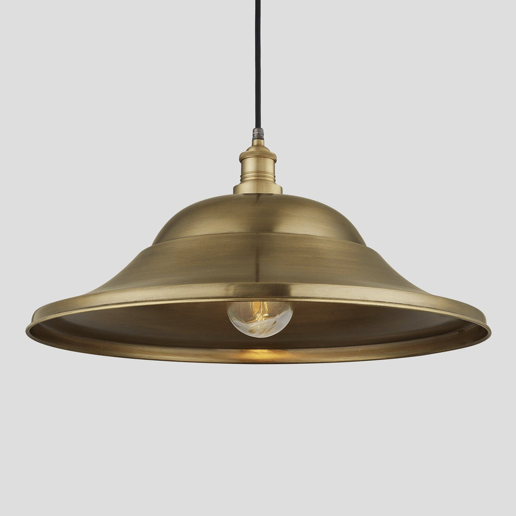 Brooklyn Outdoor & Bathroom Giant Hat Pendant – 21 Inch – Brass-Ceiling Lights-Yester Home