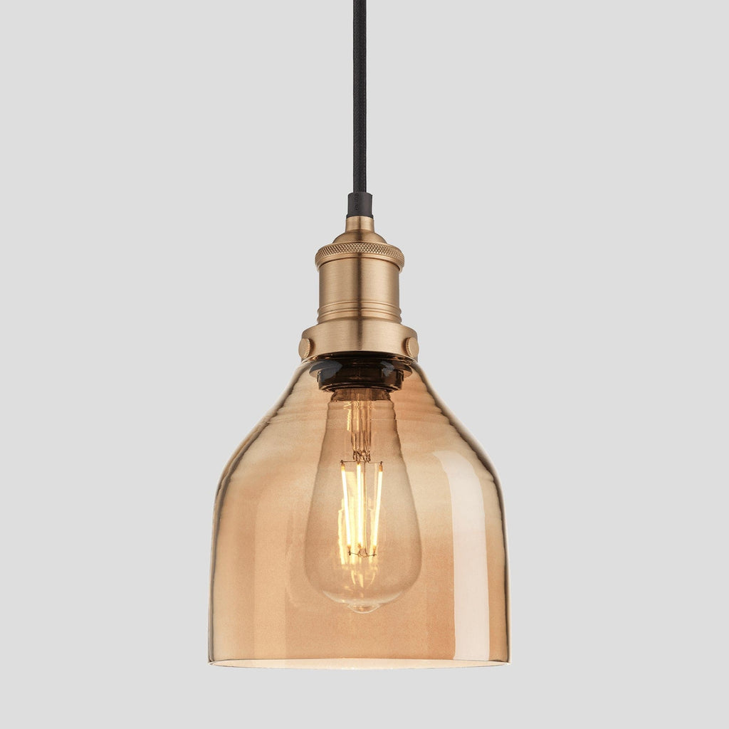 Brooklyn Tinted Glass Cone Pendant - 6 Inch - Amber-Ceiling Lights-Yester Home