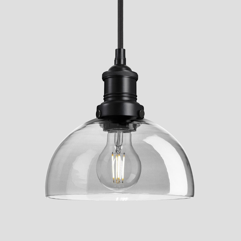 Brooklyn Tinted Glass Dome Pendant - 8 Inch - Smoke Grey-Ceiling Lights-Yester Home