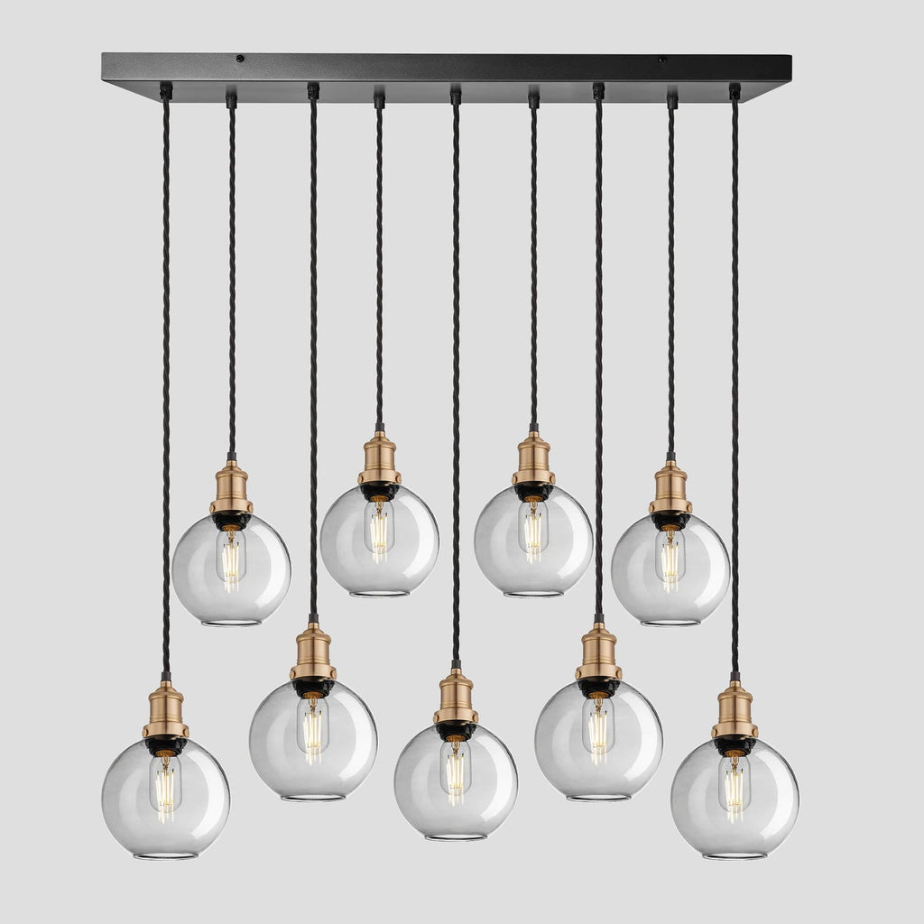 Brooklyn Tinted Glass Globe 9 Wire Cluster Lights - 7 inch - Smoke Grey-Ceiling Lights-Yester Home