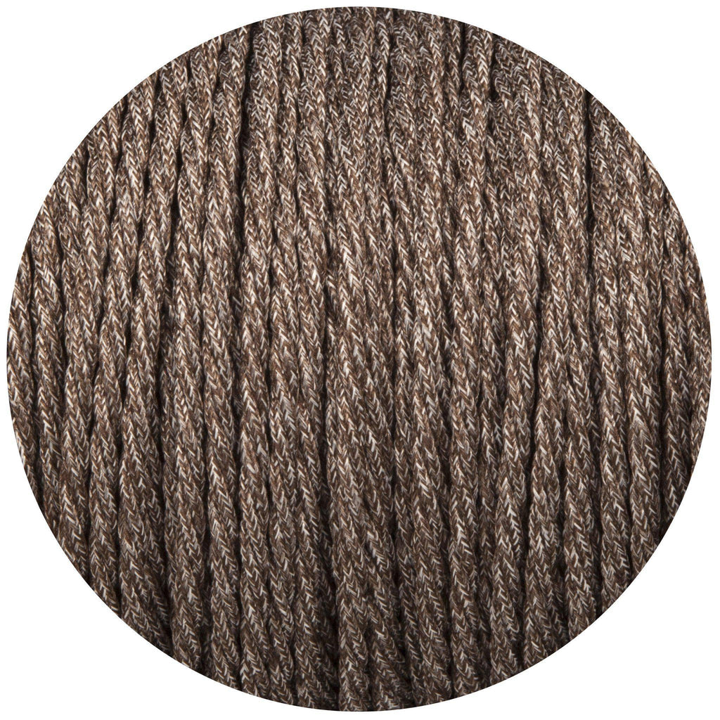 Brown Canvas Twisted Fabric Braided Cable-Fabric Cable-Yester Home