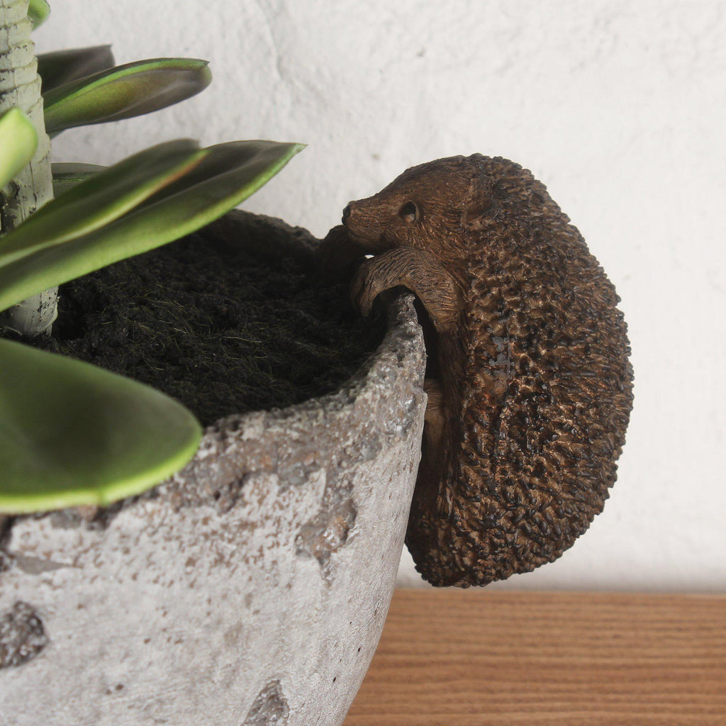Brown Hedgehog Pot Hanger-Garden Accessories-Yester Home