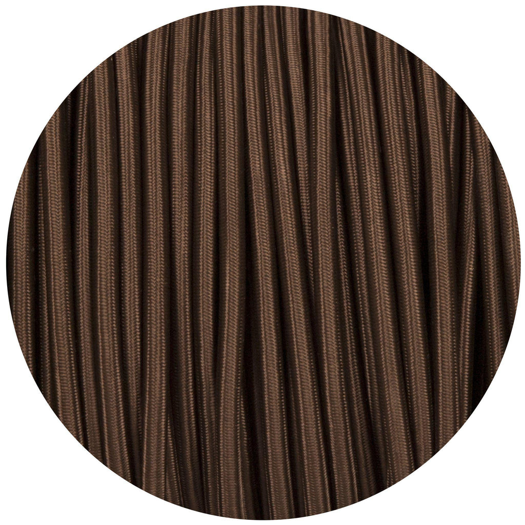 Brown Round Fabric Braided Cable-Fabric Cable-Yester Home