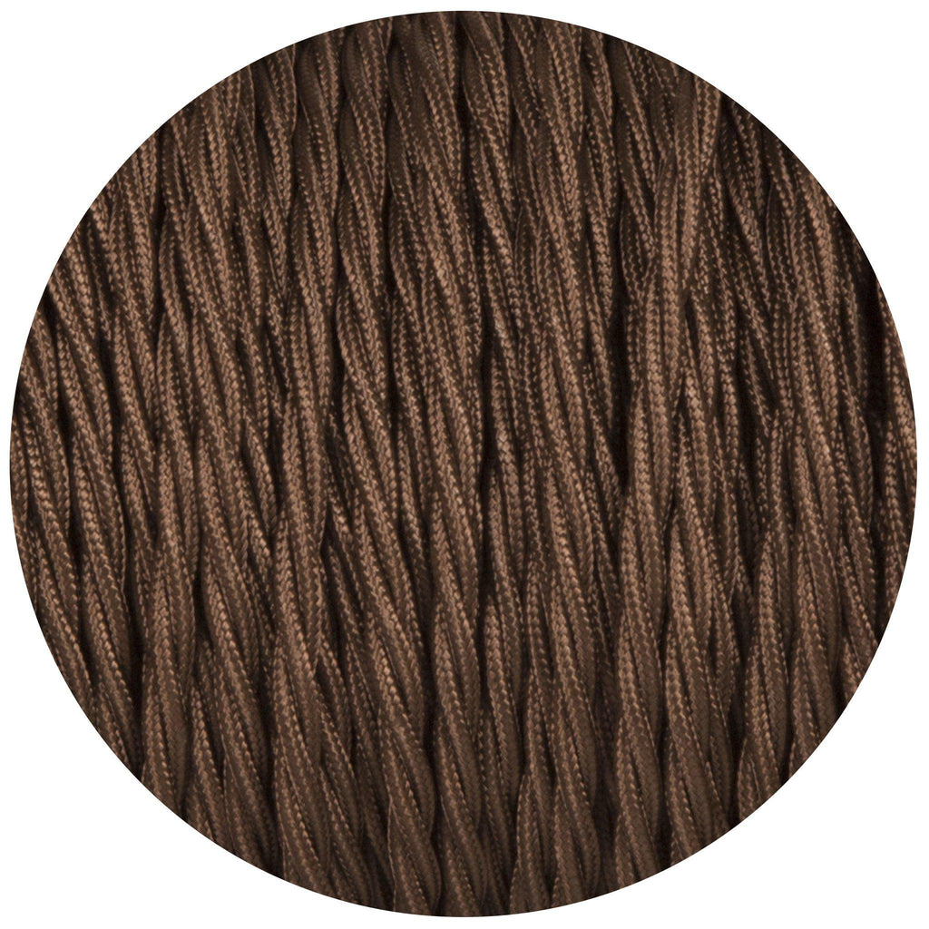 Brown Twisted Fabric Braided Cable-Fabric Cable-Yester Home