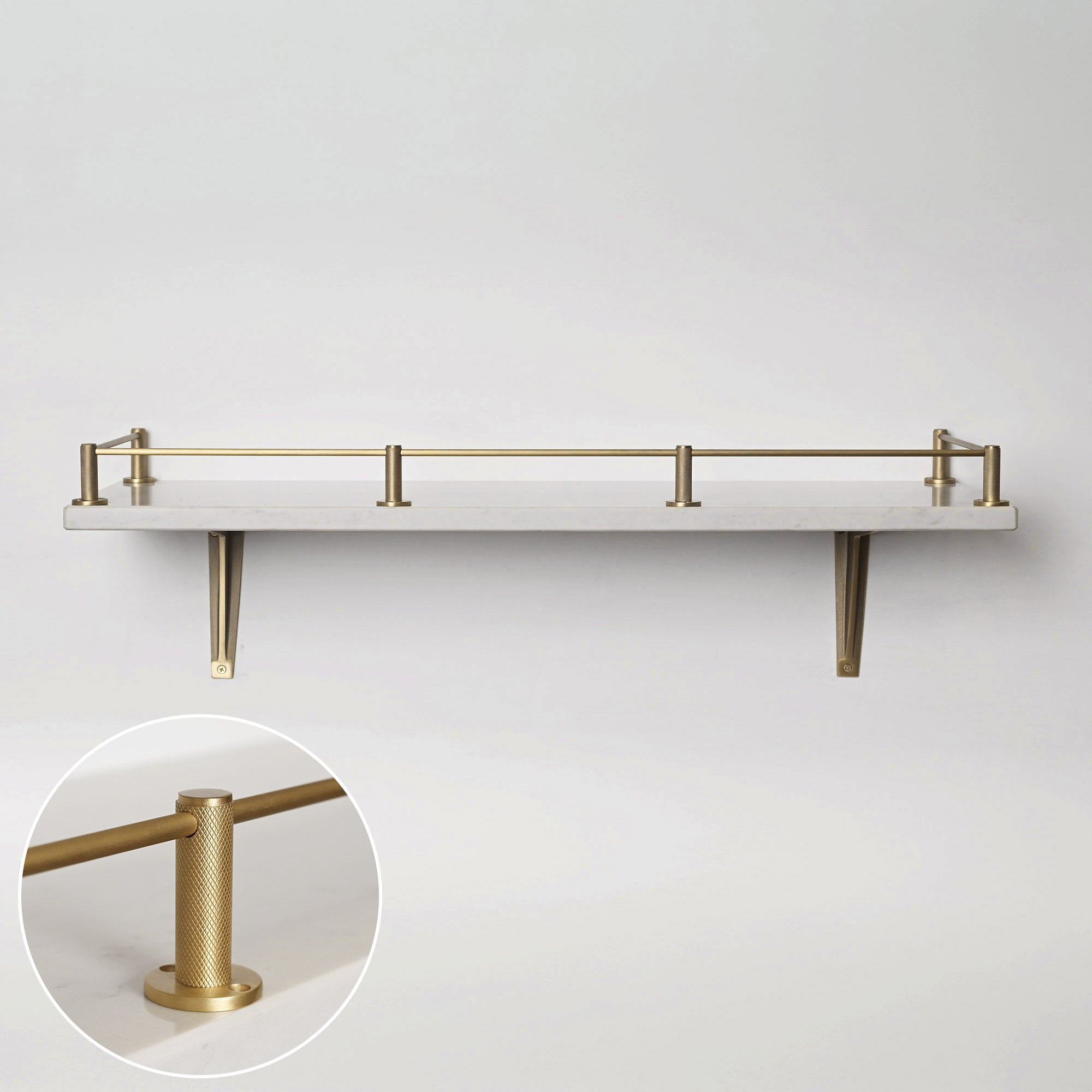 Knurled Gallery Shelf Rail | Brushed Satin Brass Lacquered - Gallery Rails - Yester Home - Yester Home