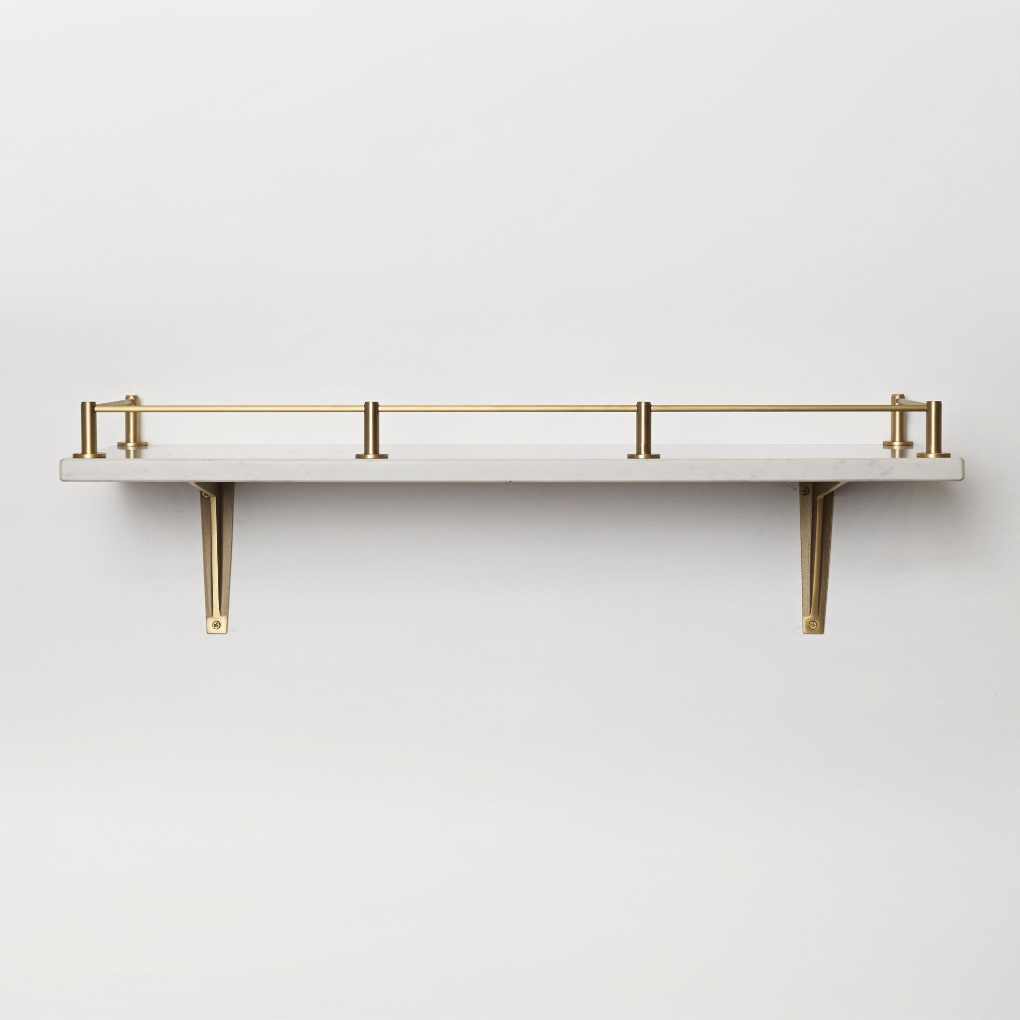 Round Bar Gallery Shelf Rail | Brushed Satin Brass Lacquered - Gallery Rails - Yester Home - Yester Home