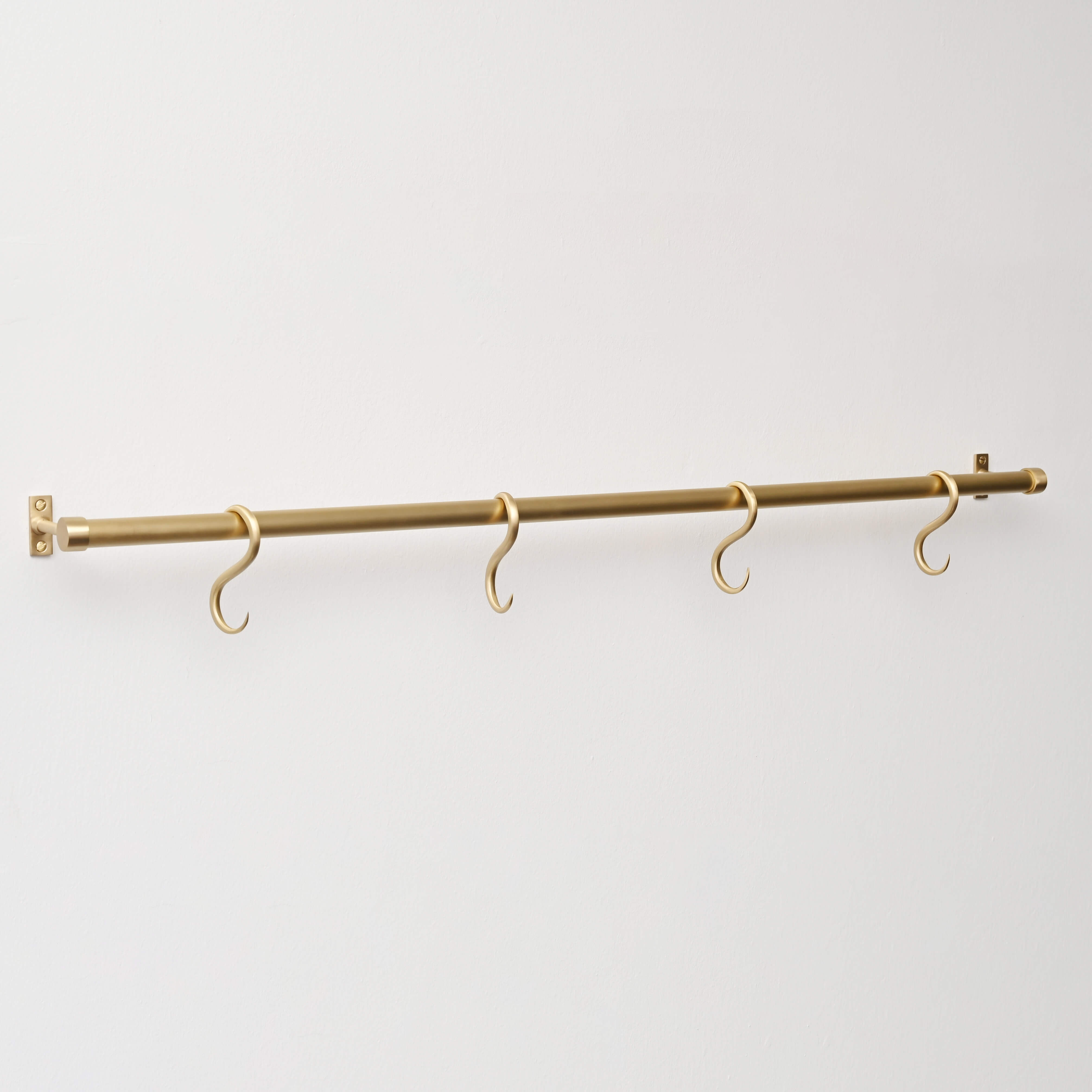 Brushed Satin Brass Hanging Rail | Lacquered - Hook Rails - Yester Home - Yester Home