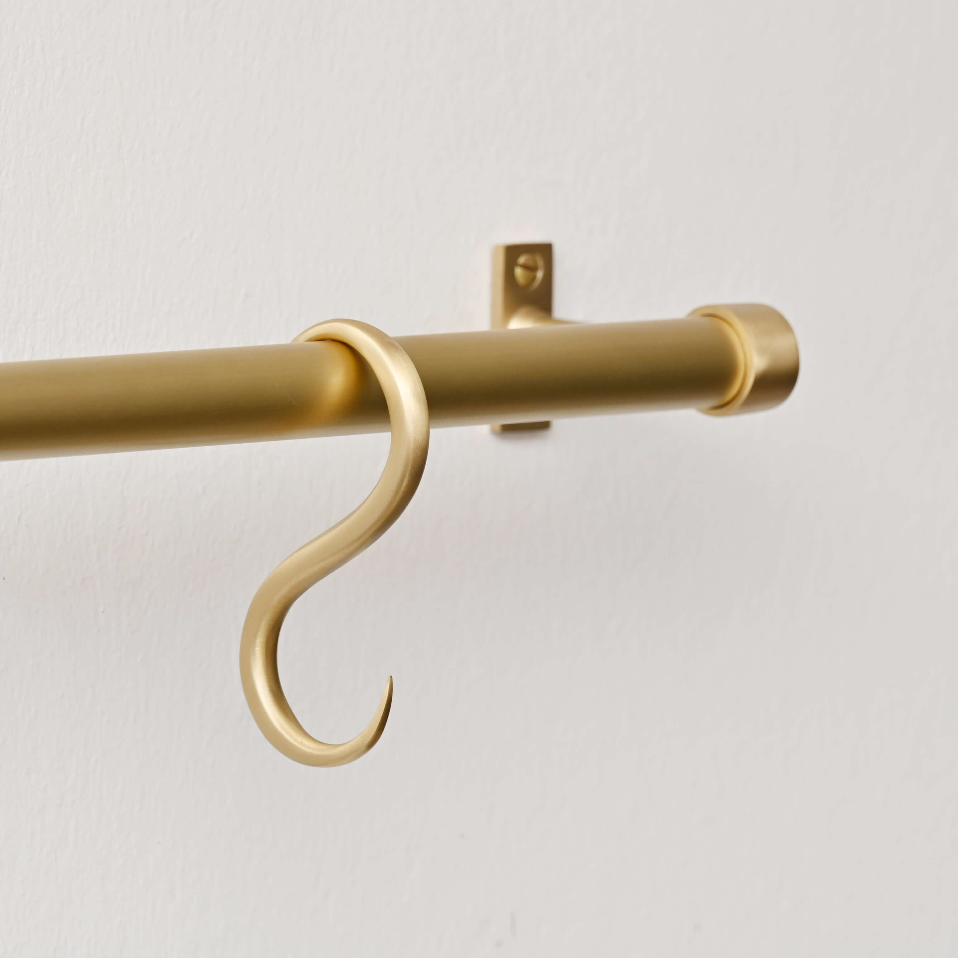 Brushed Satin Brass Hanging Rail | Lacquered - Hook Rails - Yester Home - Yester Home