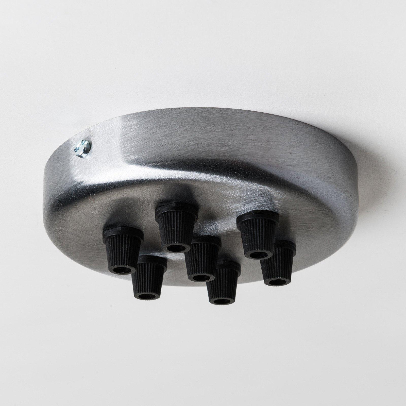 Brushed Steel 100mm Ceiling Rose - All Outlet Options-Ceiling Rose-Yester Home