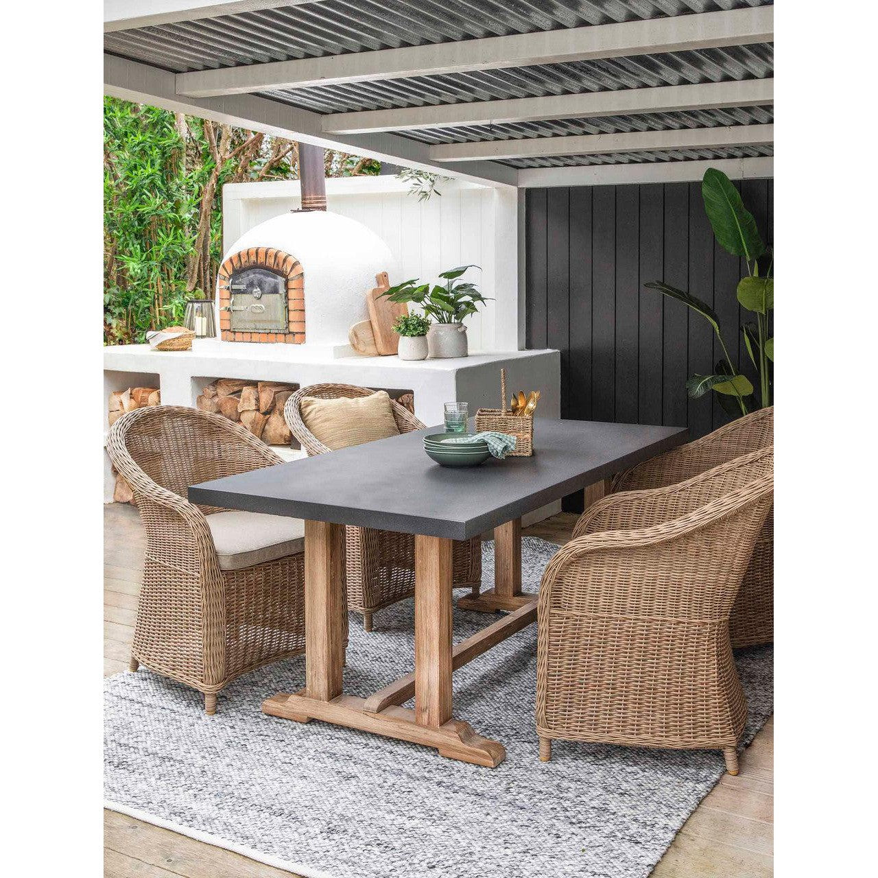 Burcot Dining Table | Small | Slate Grey - Outdoor Dining Tables & Sets - Garden Trading - Yester Home
