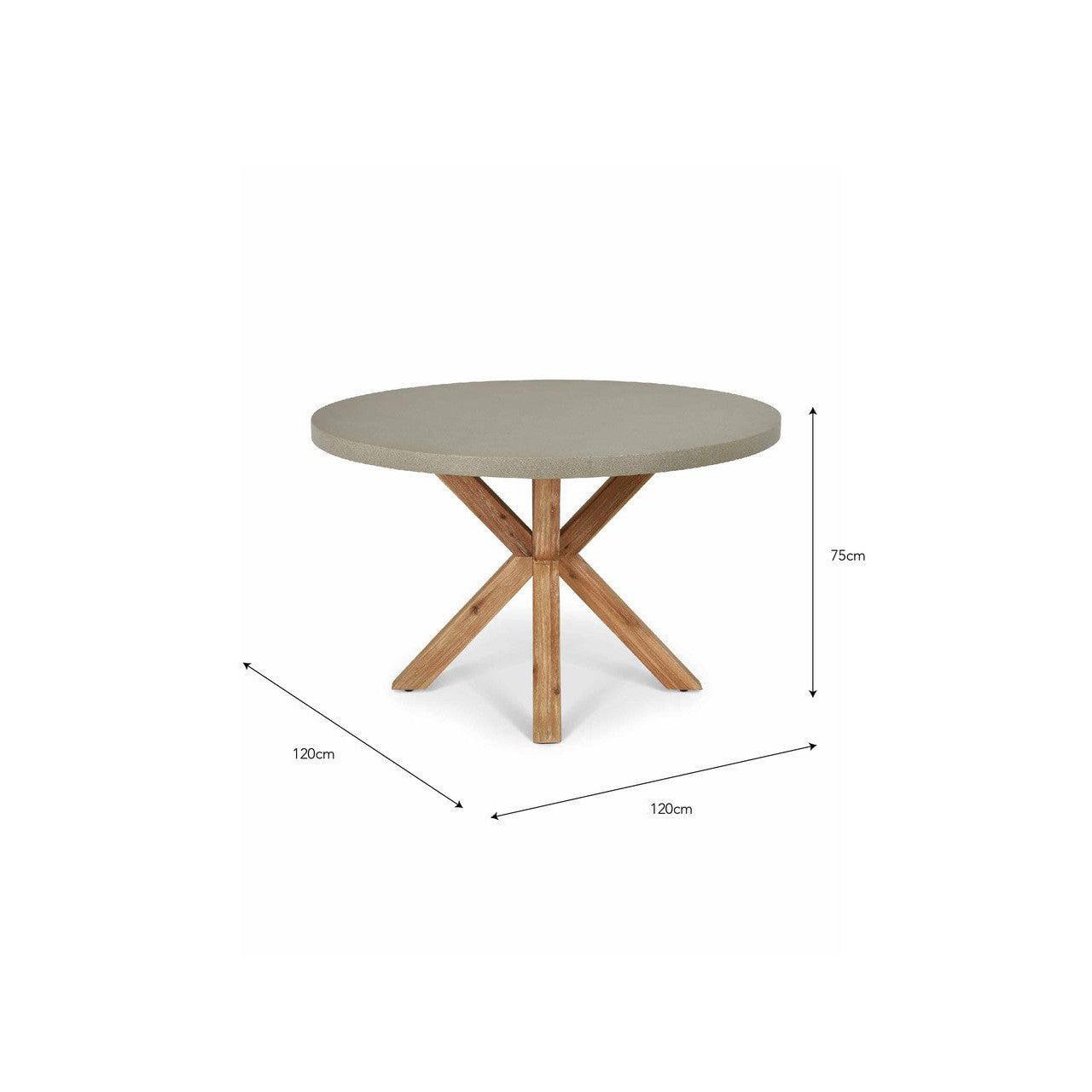 Burford Round Dining Table | 120 cm | Natural-Outdoor Dining Tables & Sets-Yester Home