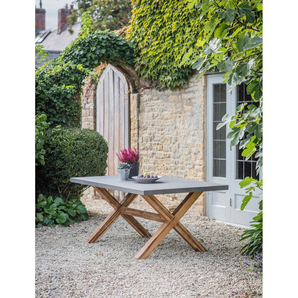 Burford Table, Small in Grey - Polystone-Outdoor Dining Tables & Sets-Yester Home