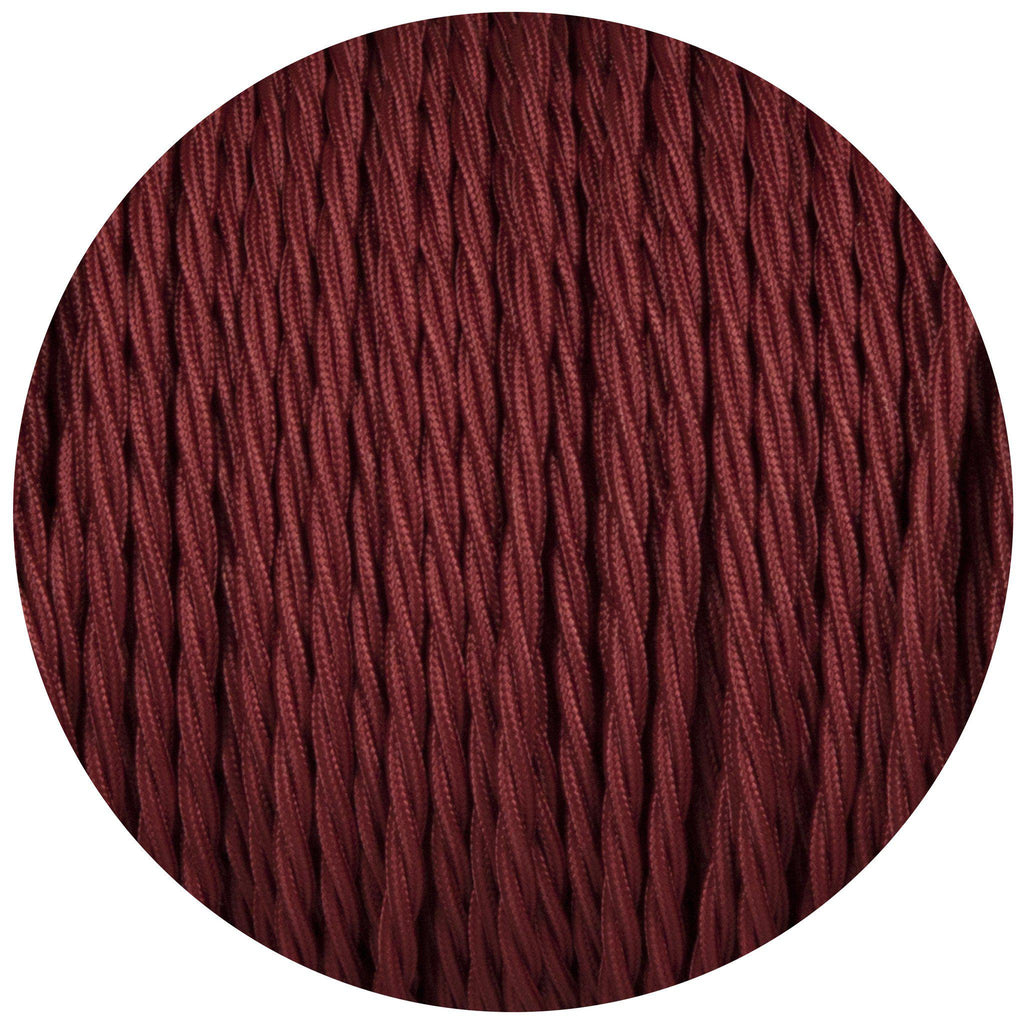 Burgundy Twisted Fabric Braided Cable-Fabric Cable-Yester Home