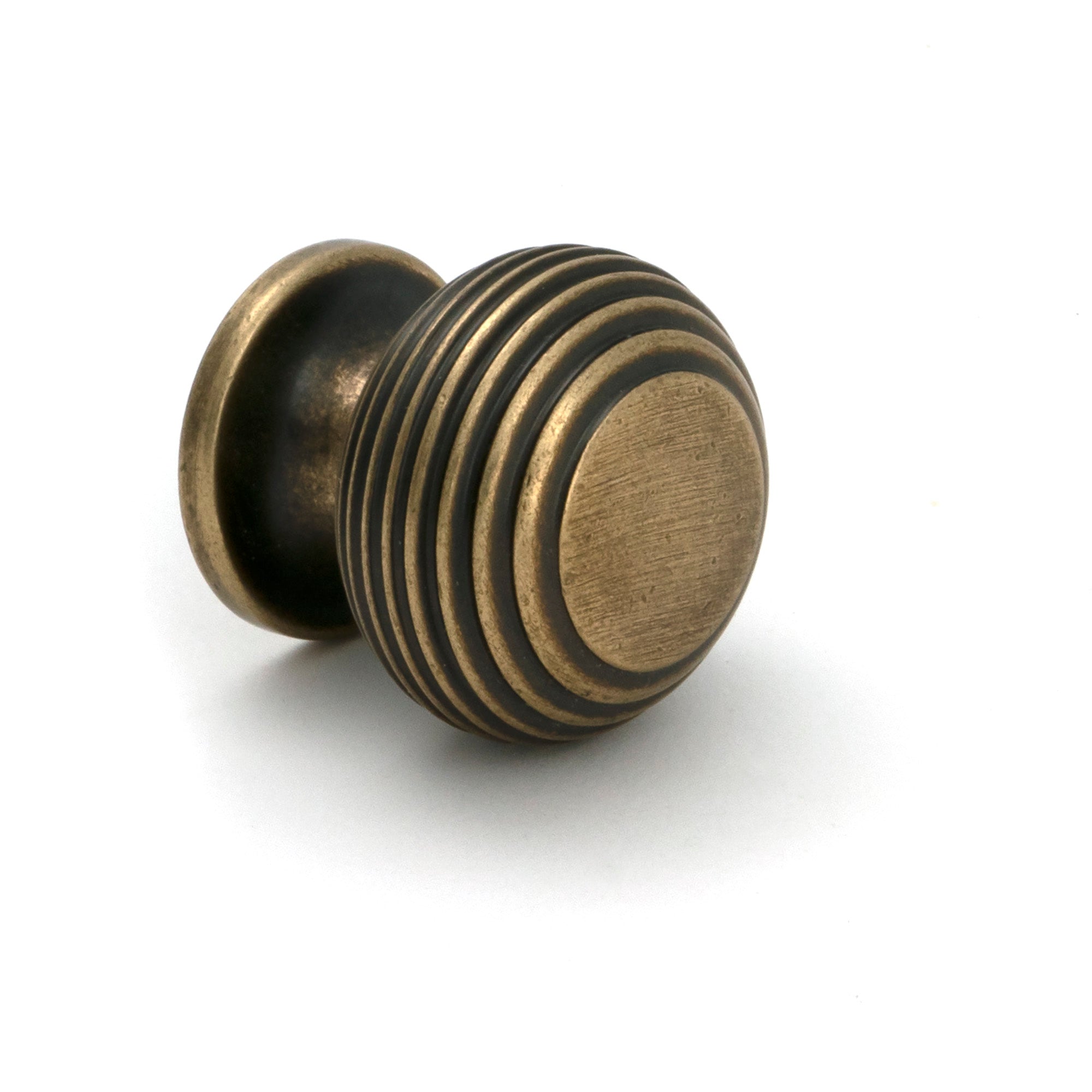 Burnished Brass Beehive Cabinet Knob 30mm - Cabinet Knobs - From The Anvil - Yester Home