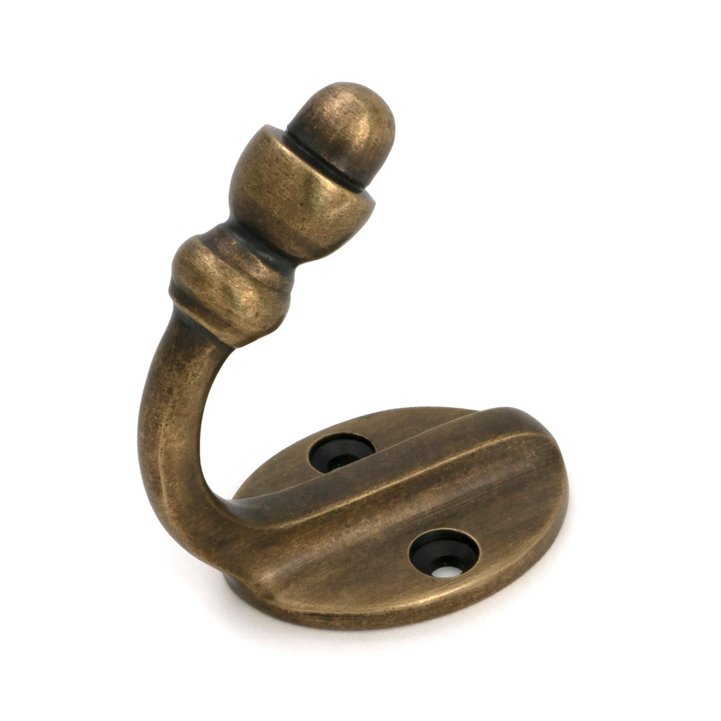 Burnished Brass Coat Hook - Coat Hooks - From The Anvil - Yester Home