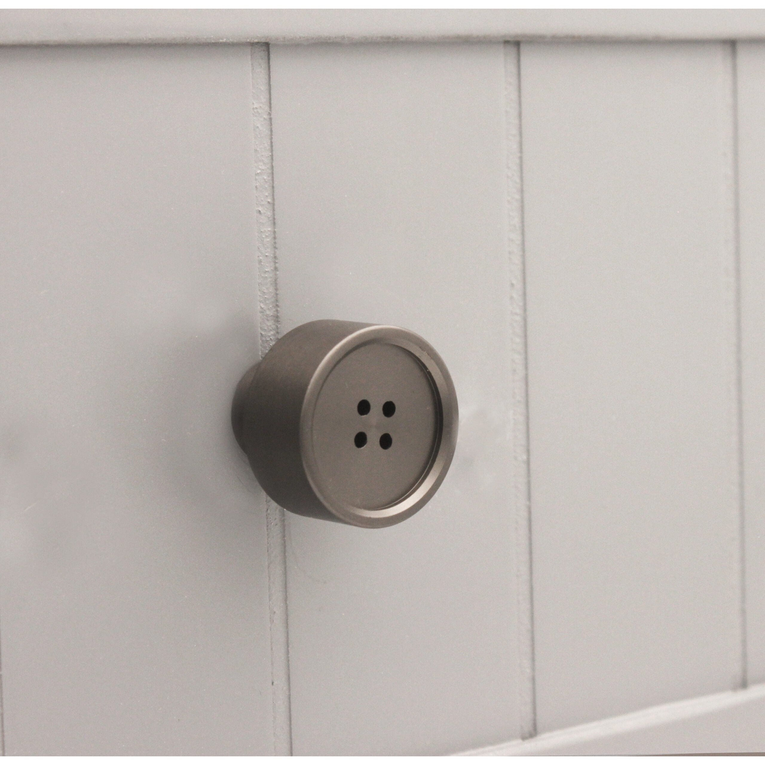 Button Cupboard Door Knob Gunmetal Grey-Cupboard Knobs-Yester Home