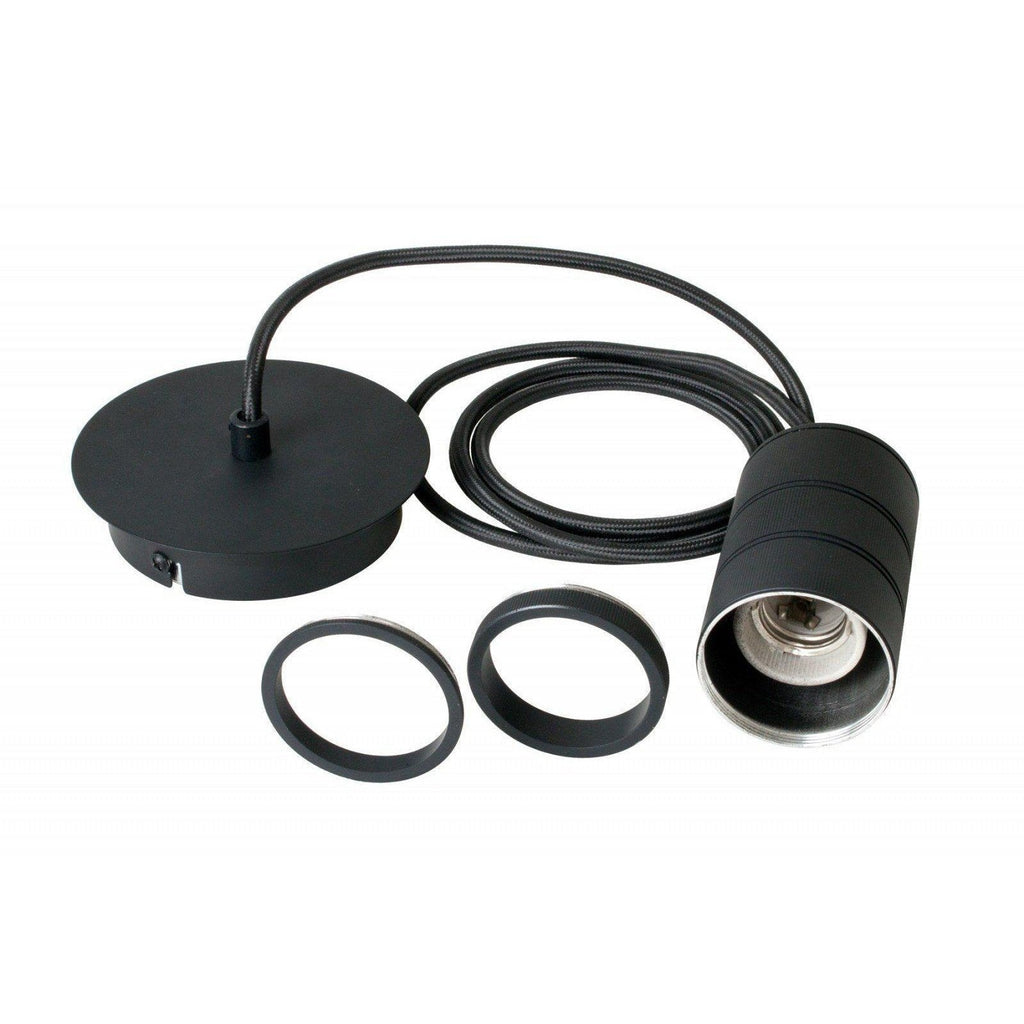 Calex Retro pendant, black fittings E27-Pendant Lights-Yester Home