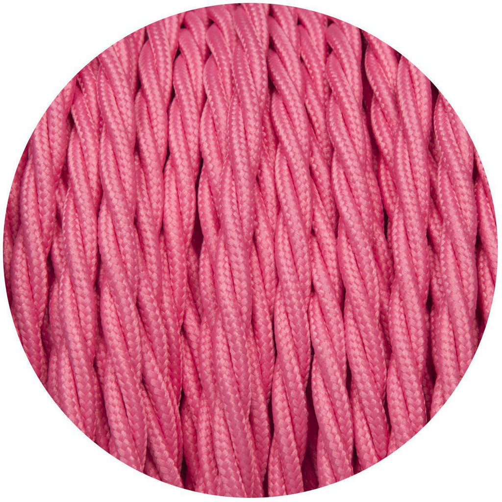 Candy Pink Twisted Fabric Cable-Fabric Cable-Yester Home
