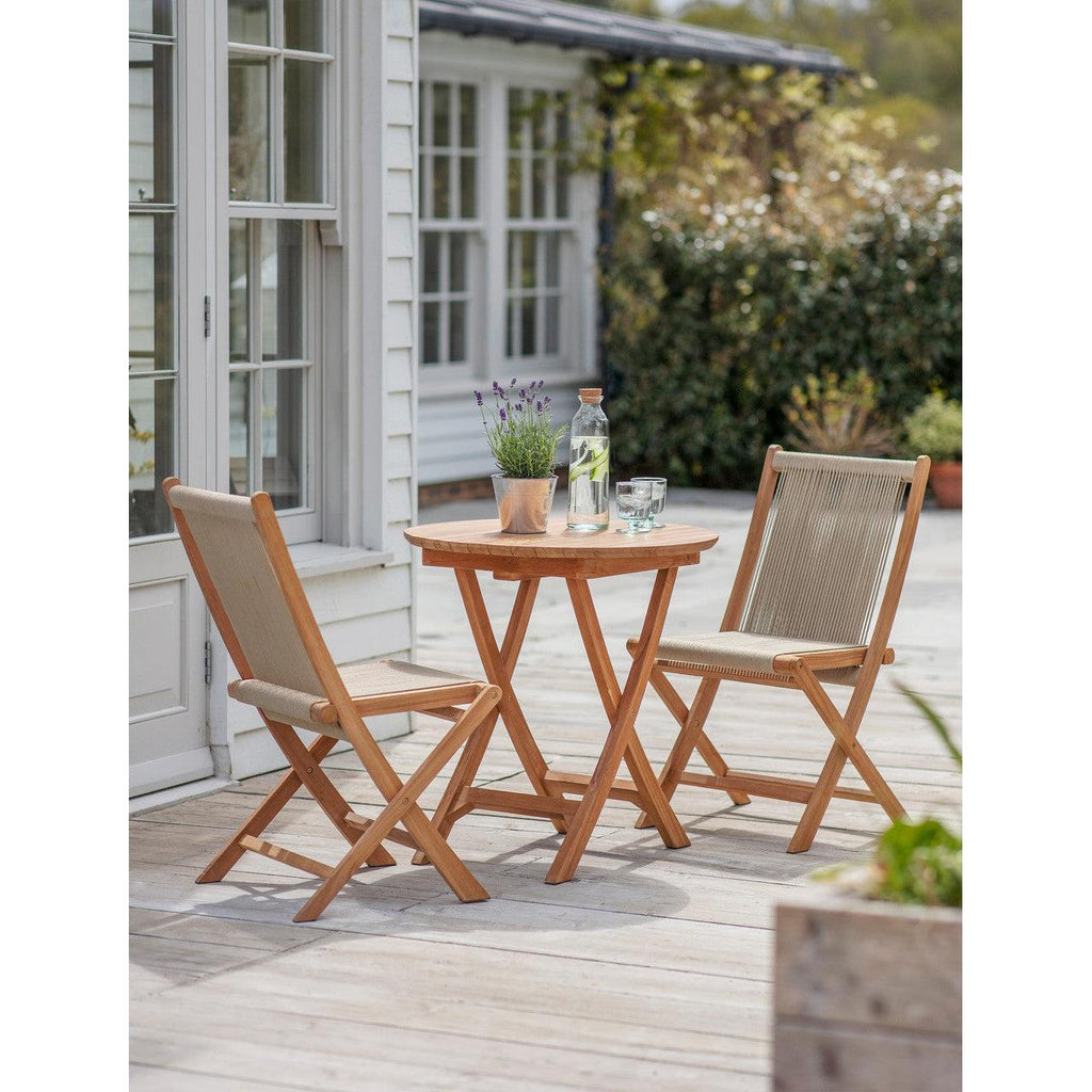 Carrick Table and Chairs Set - Teak and Poly Rope-Outdoor Dining Tables & Sets-Yester Home