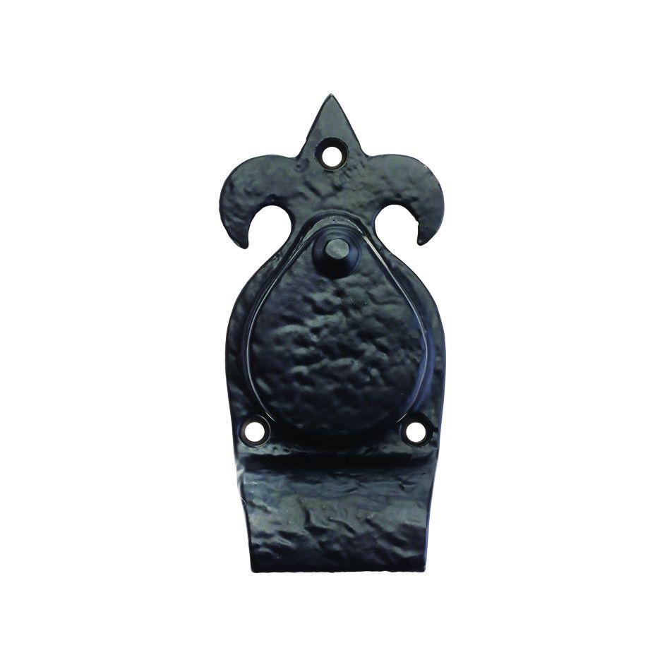 Cast Iron Fleur De Lys Cylinder Latch Keyhole Cover · 7110 ·-Escutcheons-Yester Home