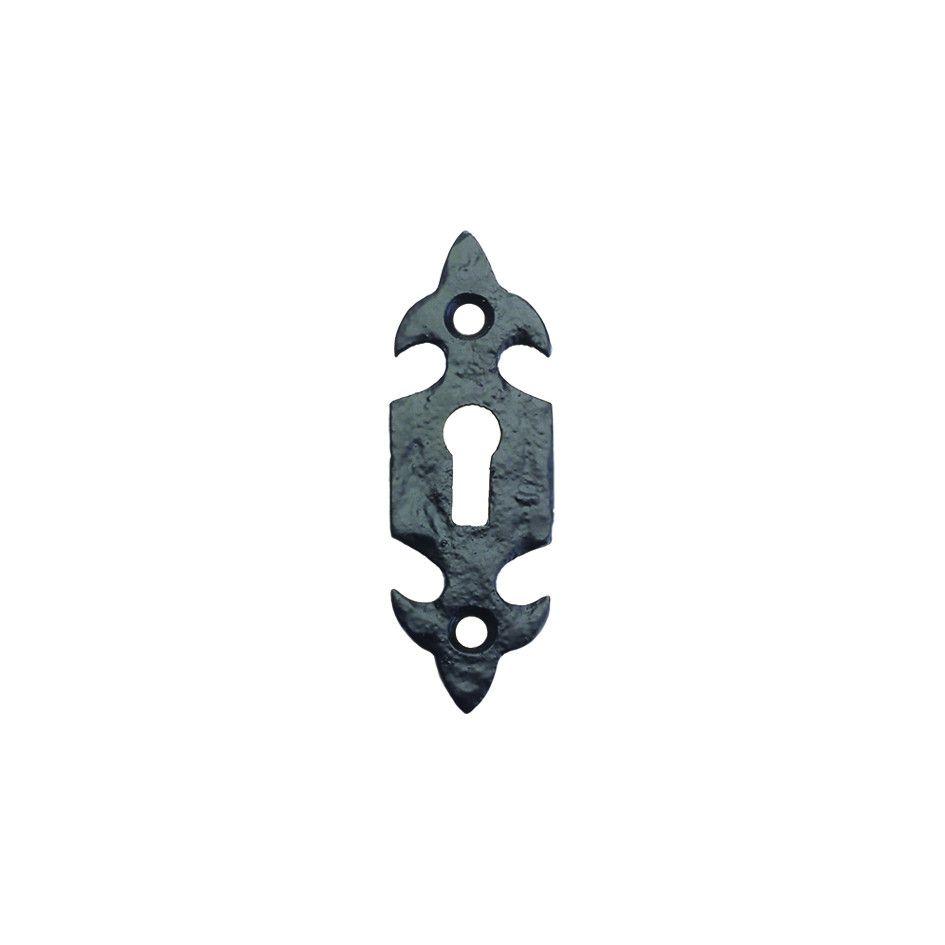Cast Iron Fleur De Lys Escutcheon Antique Black · 7103 ·-Escutcheons-Yester Home