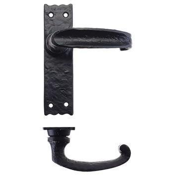 Cast Iron Slim Lever Door Handle On Backplate · 7141 ·-Lever Door Handles-Yester Home