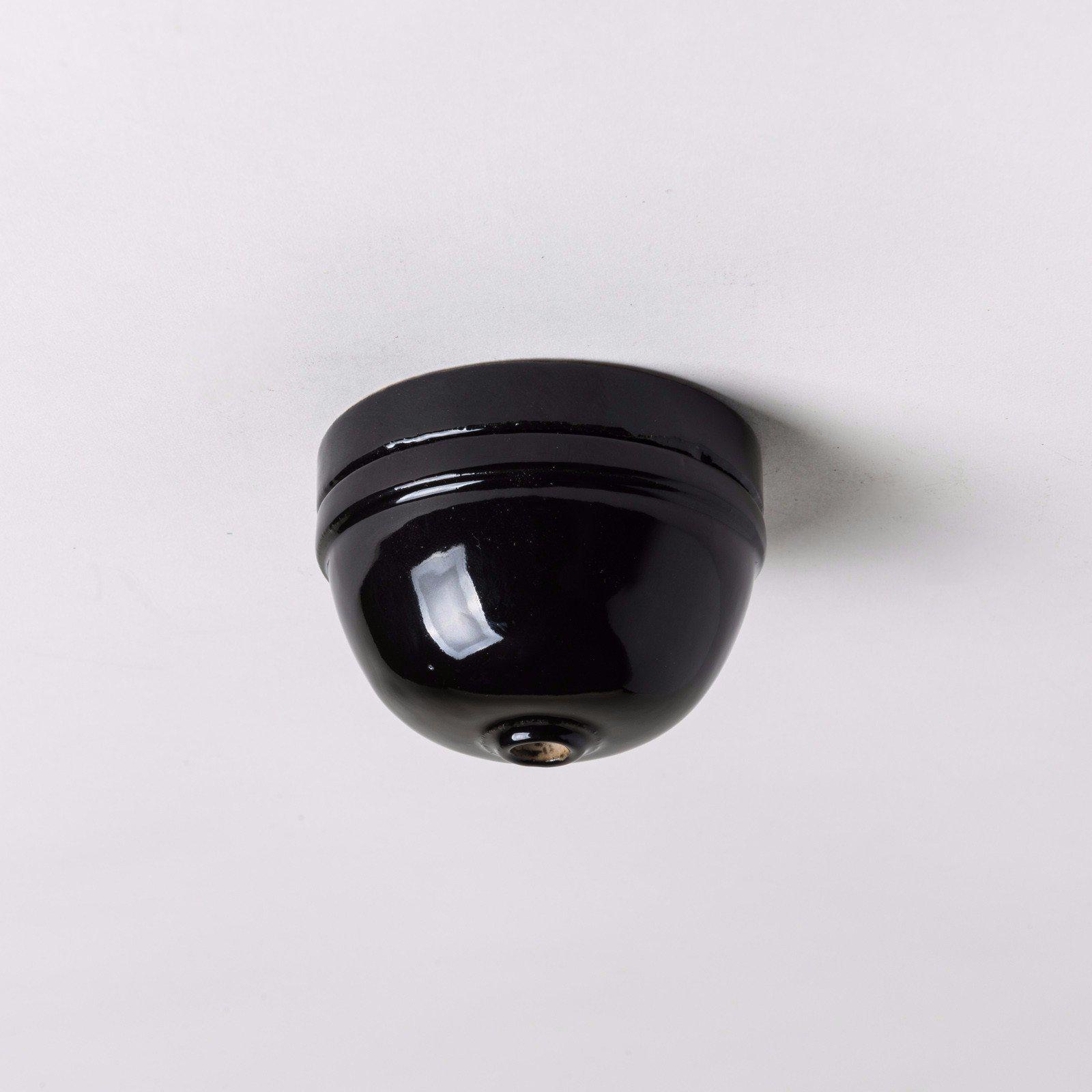 Ceramic Small Dome Ceiling Rose - Black / White-Ceiling Rose-Yester Home