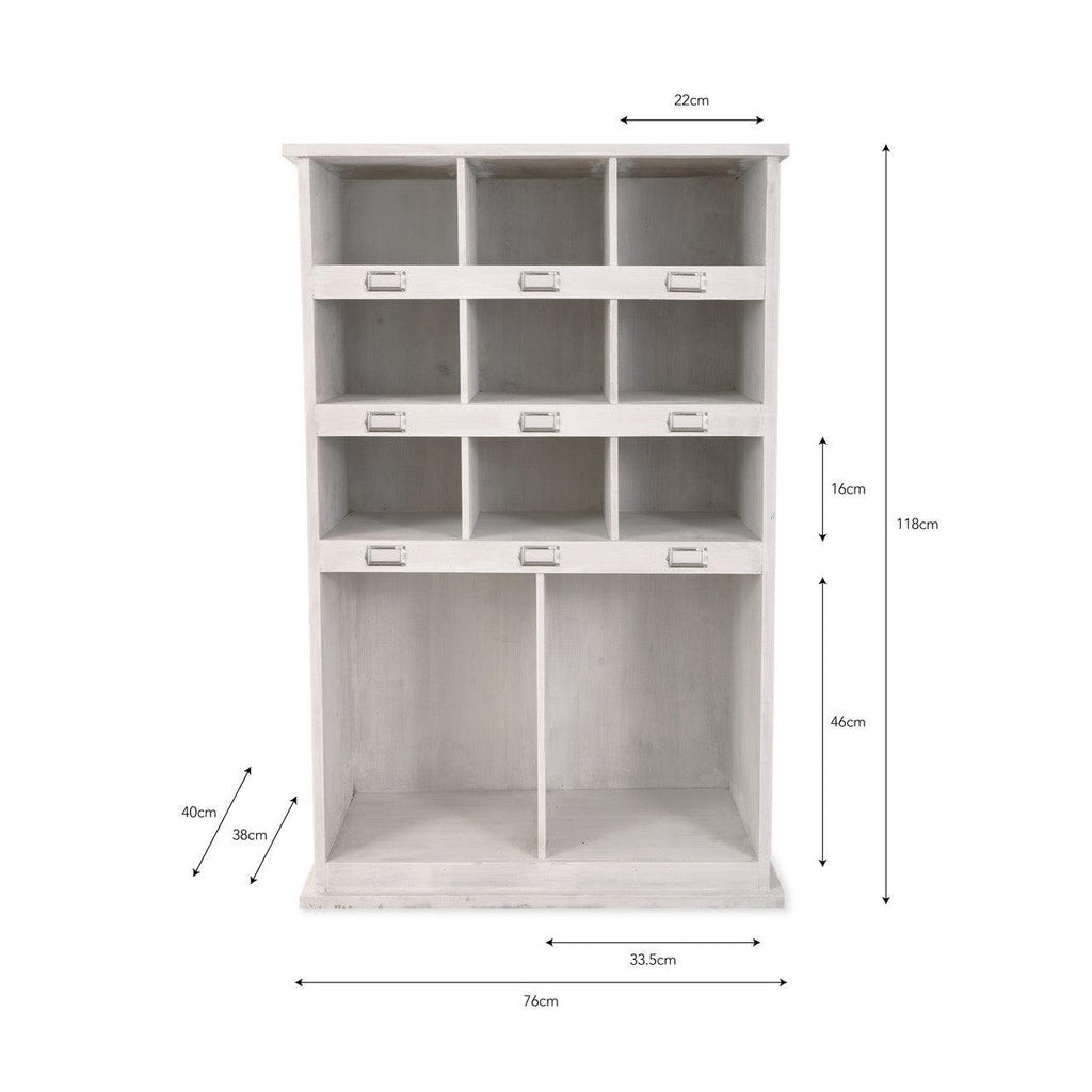 Chedworth Welly Locker in Whitewash, Large - Spruce-Shoe Storage-Yester Home
