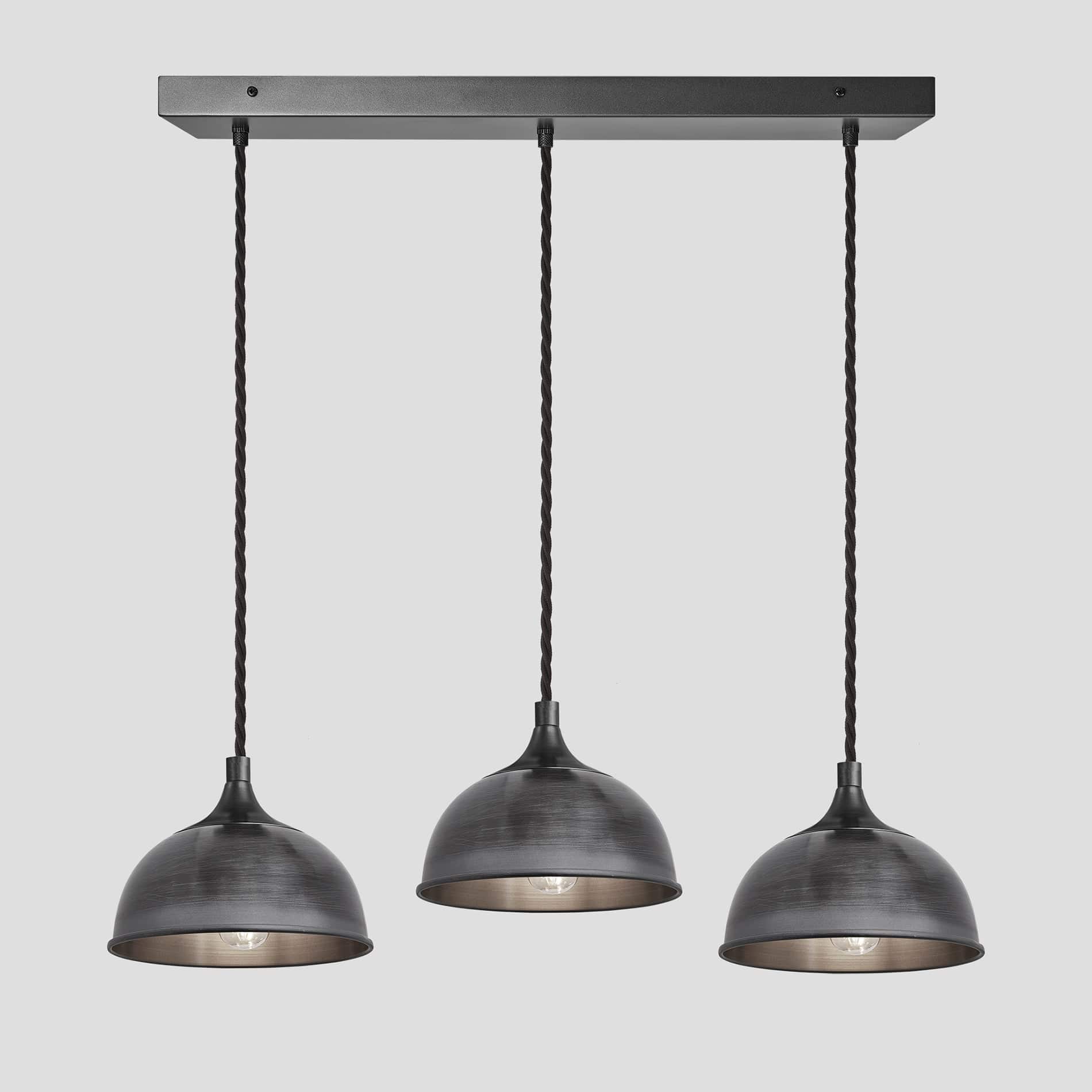 Chelsea Dome 3 Wire Cluster Lights - 8 inch - Pewter-Ceiling Lights-Yester Home