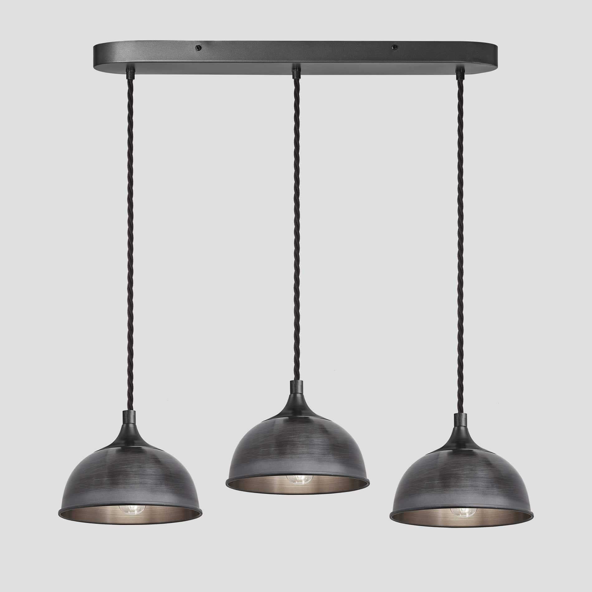 Chelsea Dome 3 Wire Cluster Lights - 8 inch - Pewter-Ceiling Lights-Yester Home