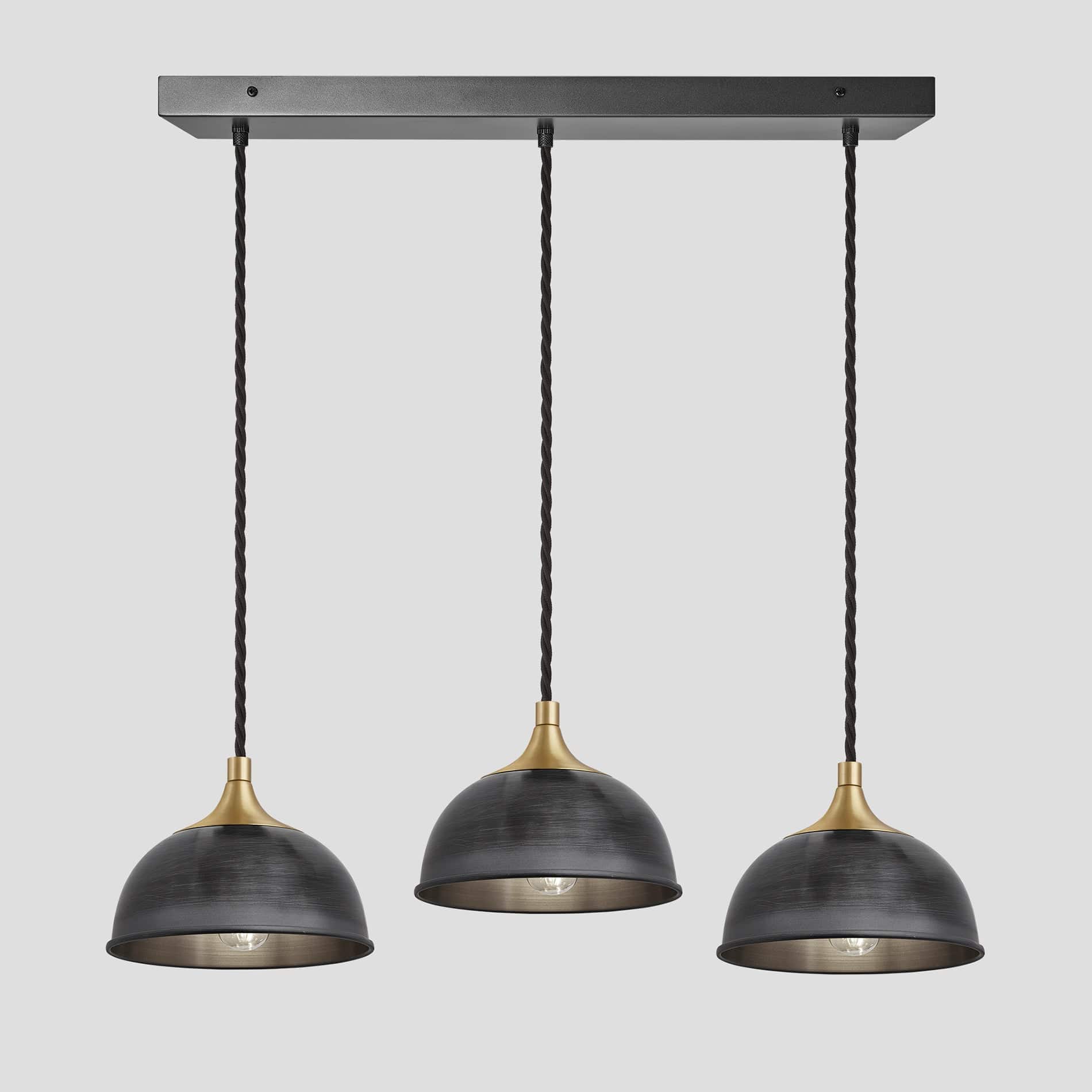 Chelsea Dome 3 Wire Cluster Lights - 8 inch - Pewter-Ceiling Lights-Yester Home