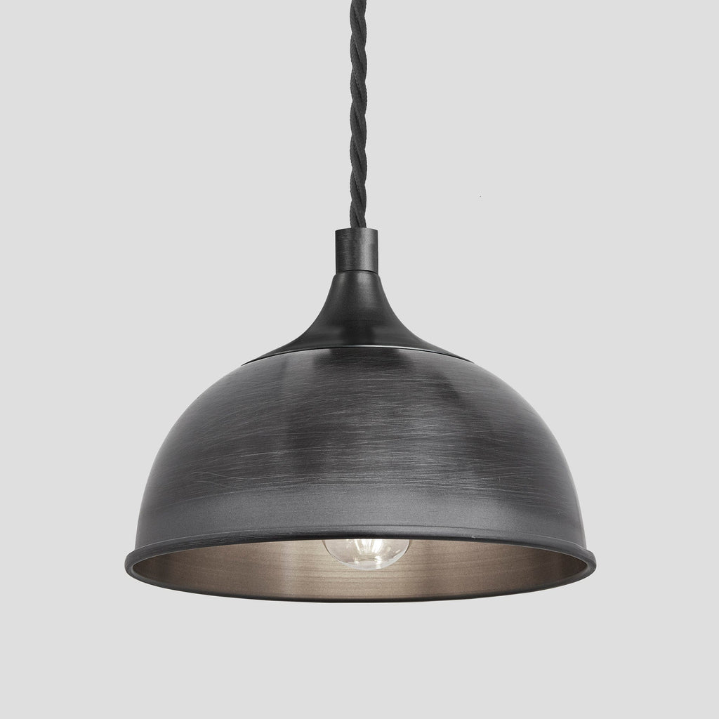 Chelsea Dome Pendant - 8 Inch - Pewter-Ceiling Lights-Yester Home