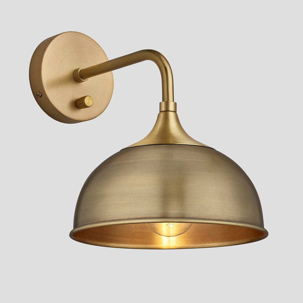 Chelsea Dome Wall Light - 8 Inch - Brass-Ceiling Lights-Yester Home