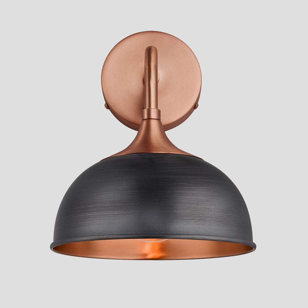 Chelsea Dome Wall Light - 8 Inch - Pewter & Copper-Ceiling Lights-Yester Home